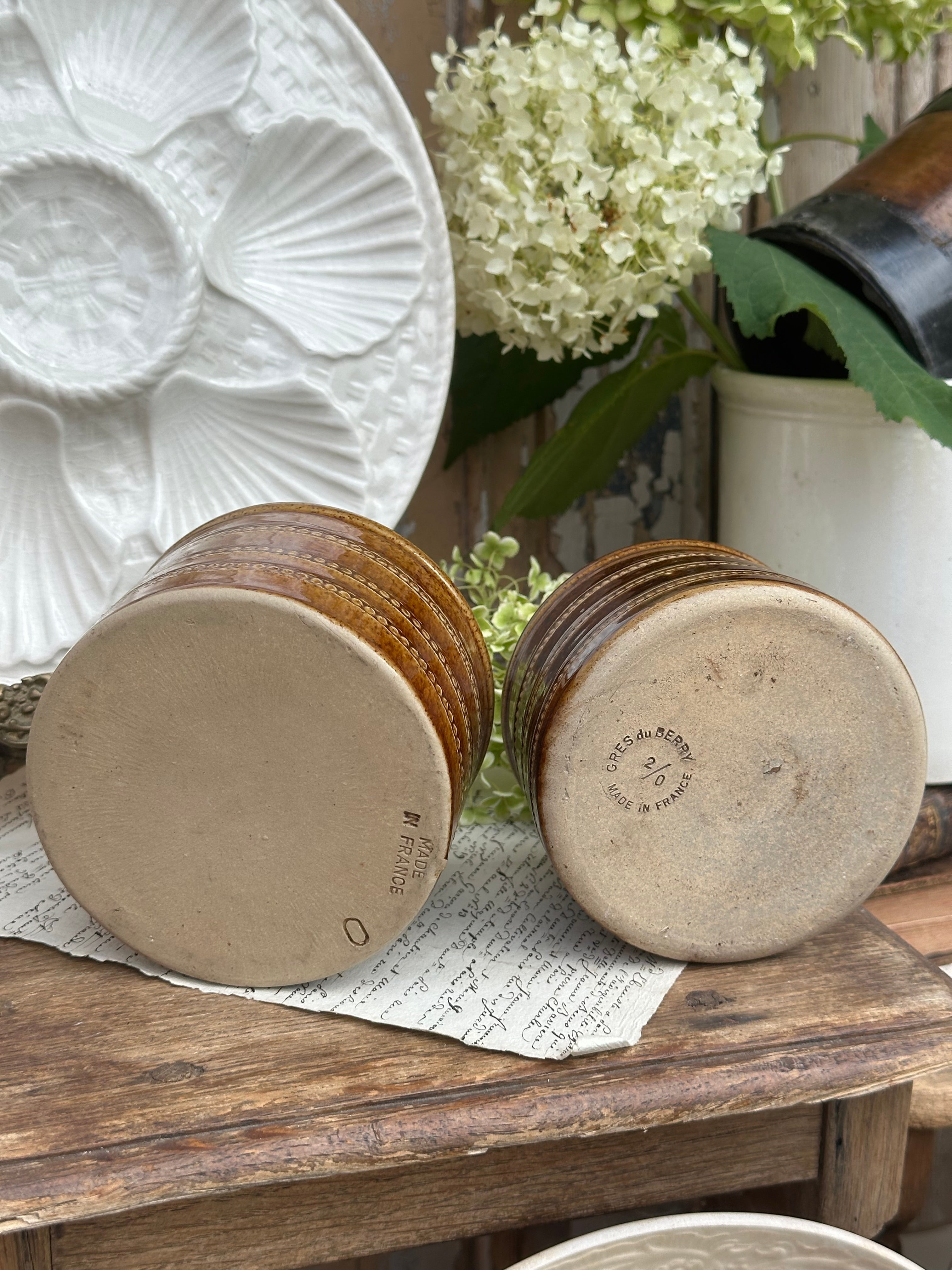 Two signed glazed stoneware pots