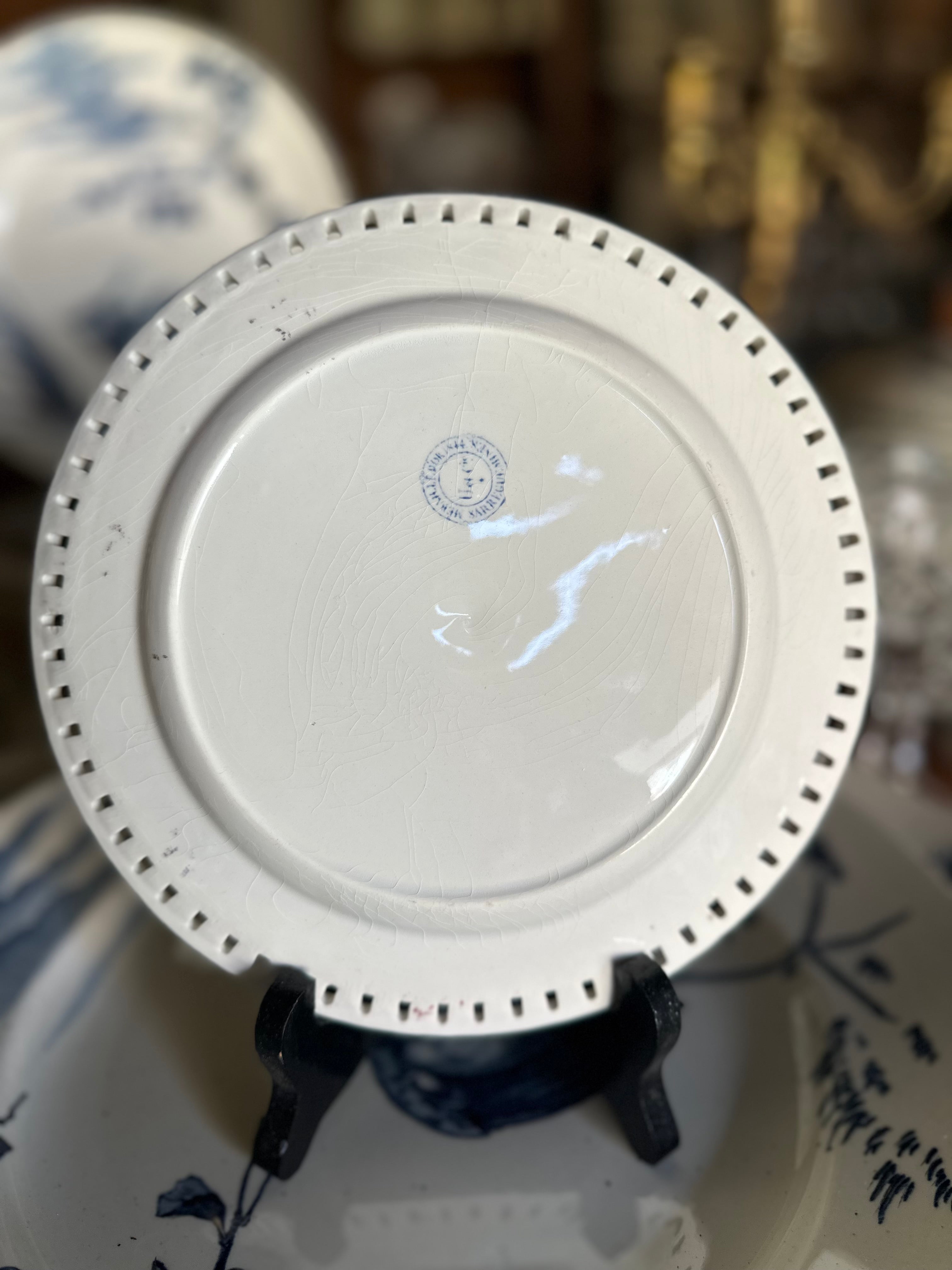 Assiette ajourée Sarreguemines 1844