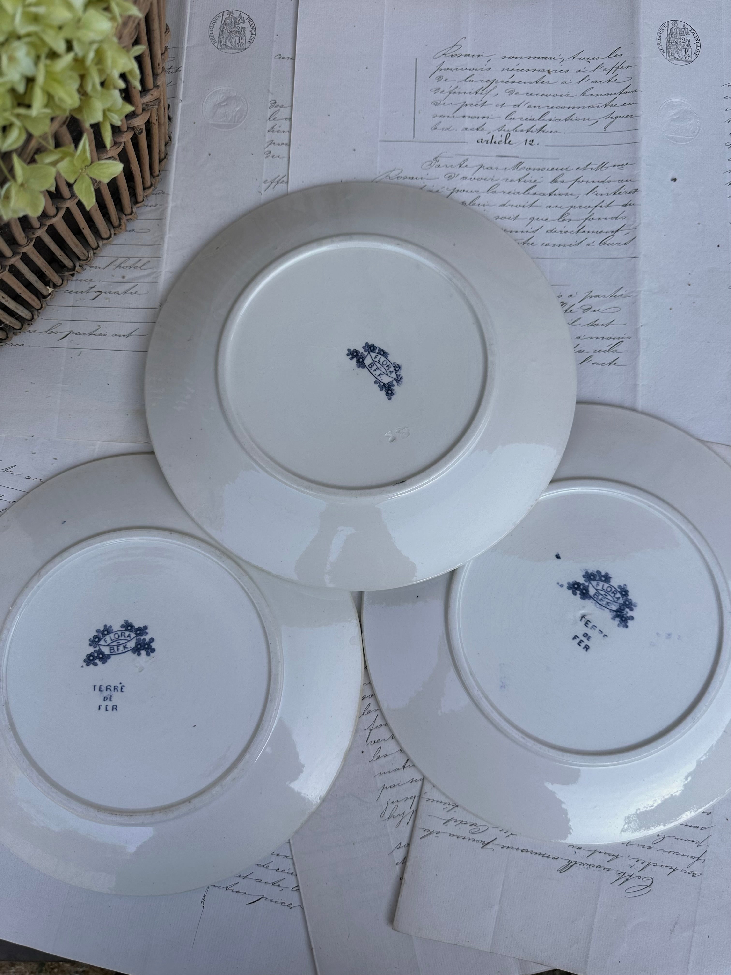 II. Trio d'assiettes BFK modèle Flora