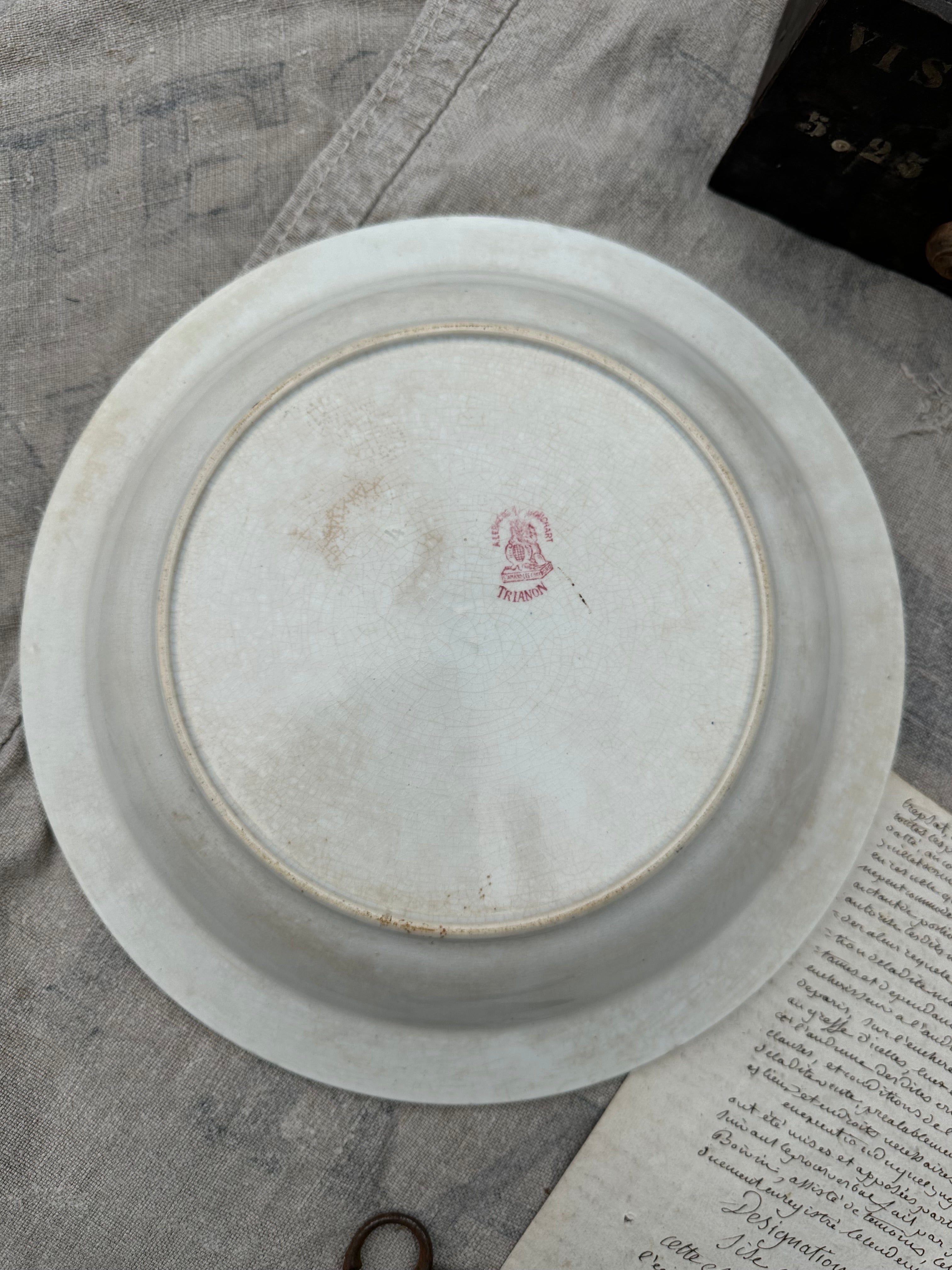 Plat creux Albert Lebacqz et Maurice Bouchart modèle Trianon