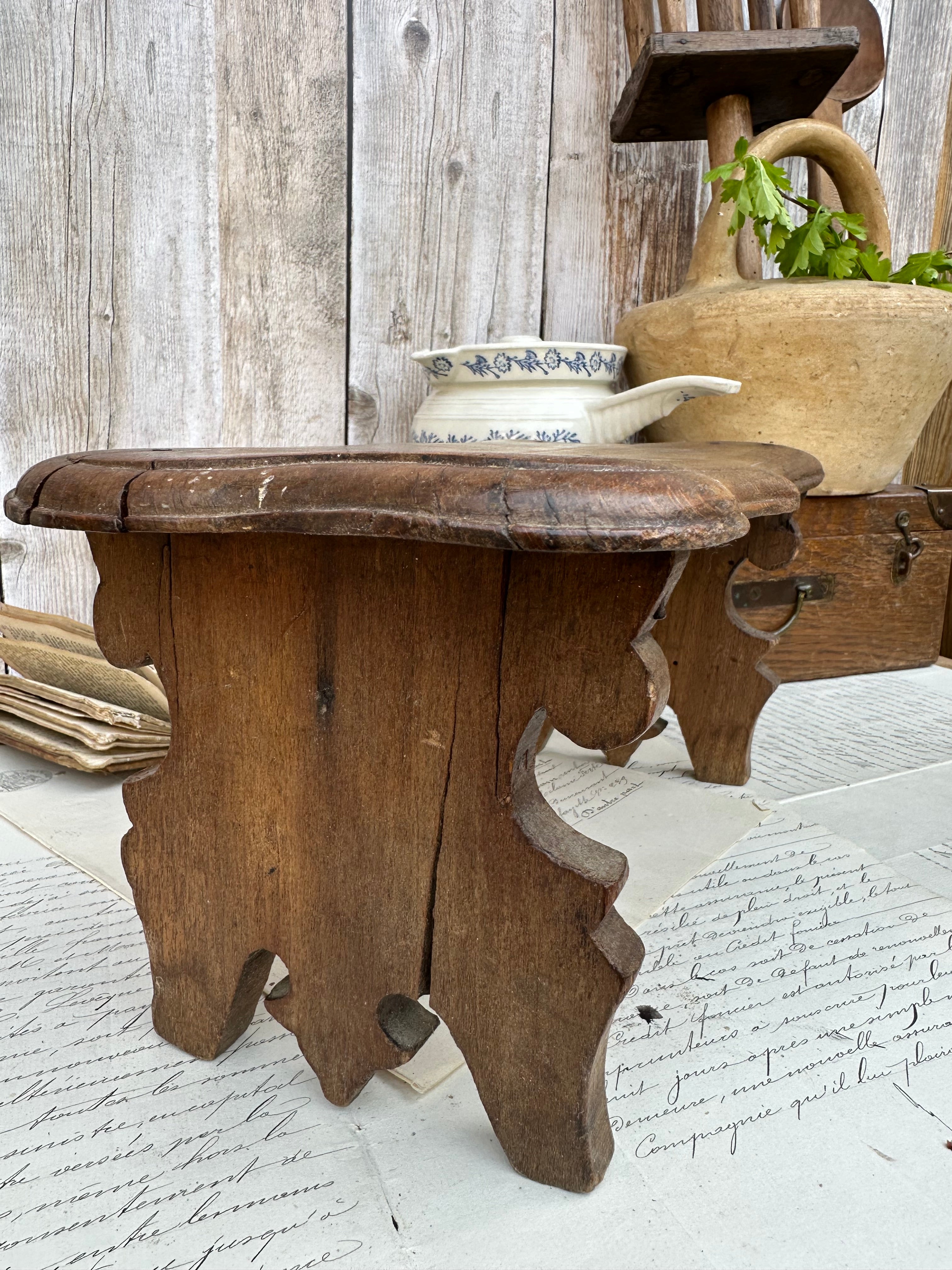I. Small antique stool