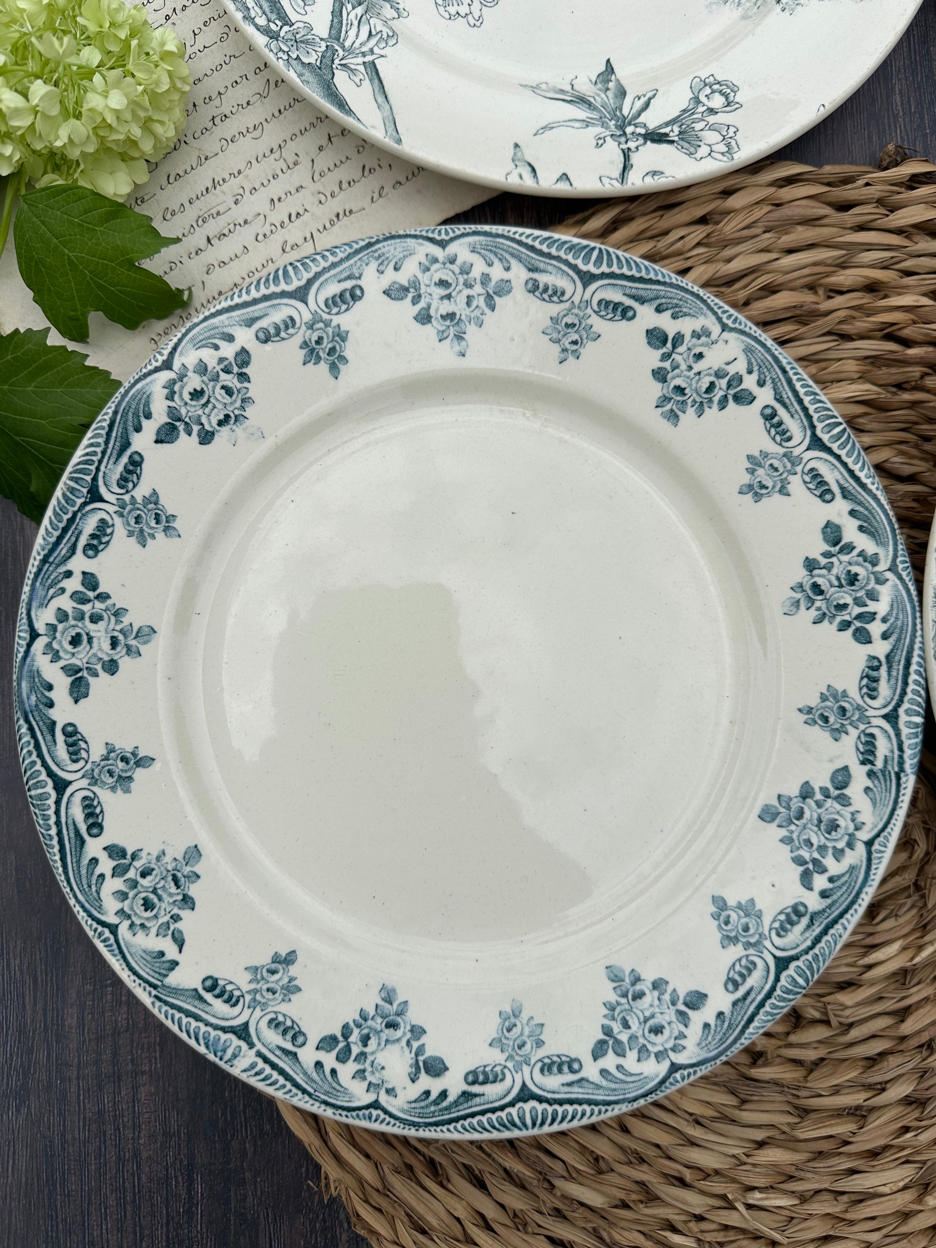 II. Set of 6 mismatched ironstone plates