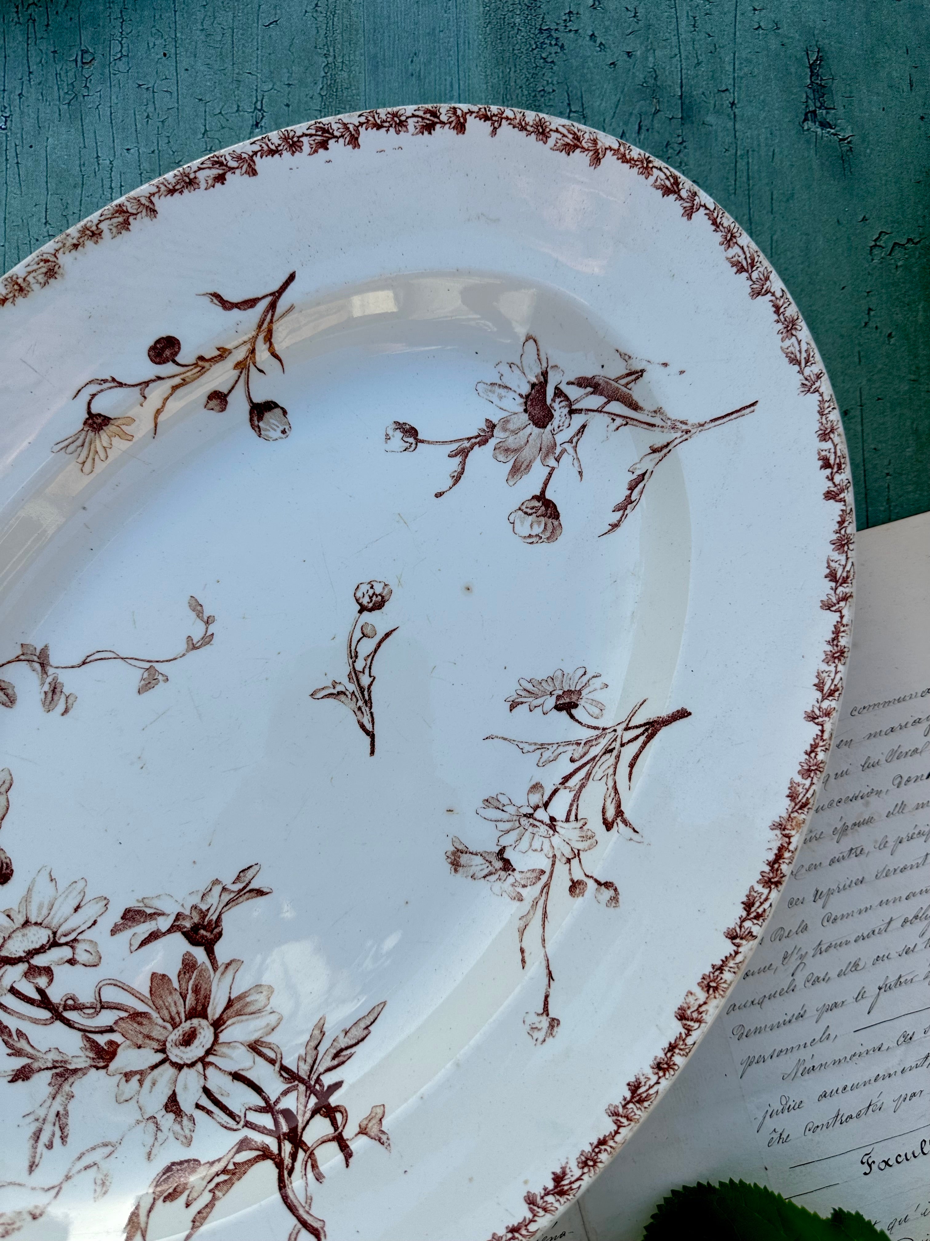 Plat ovale Lunéville modèle Marguerite