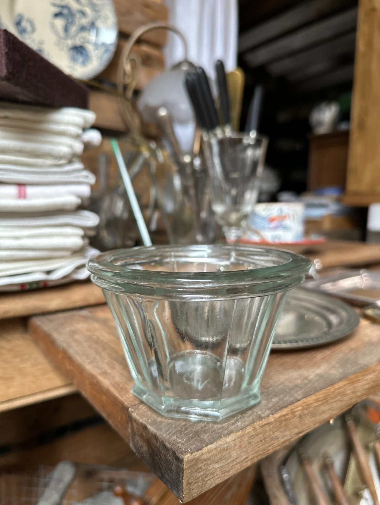 Pot à confitures évasé en verre