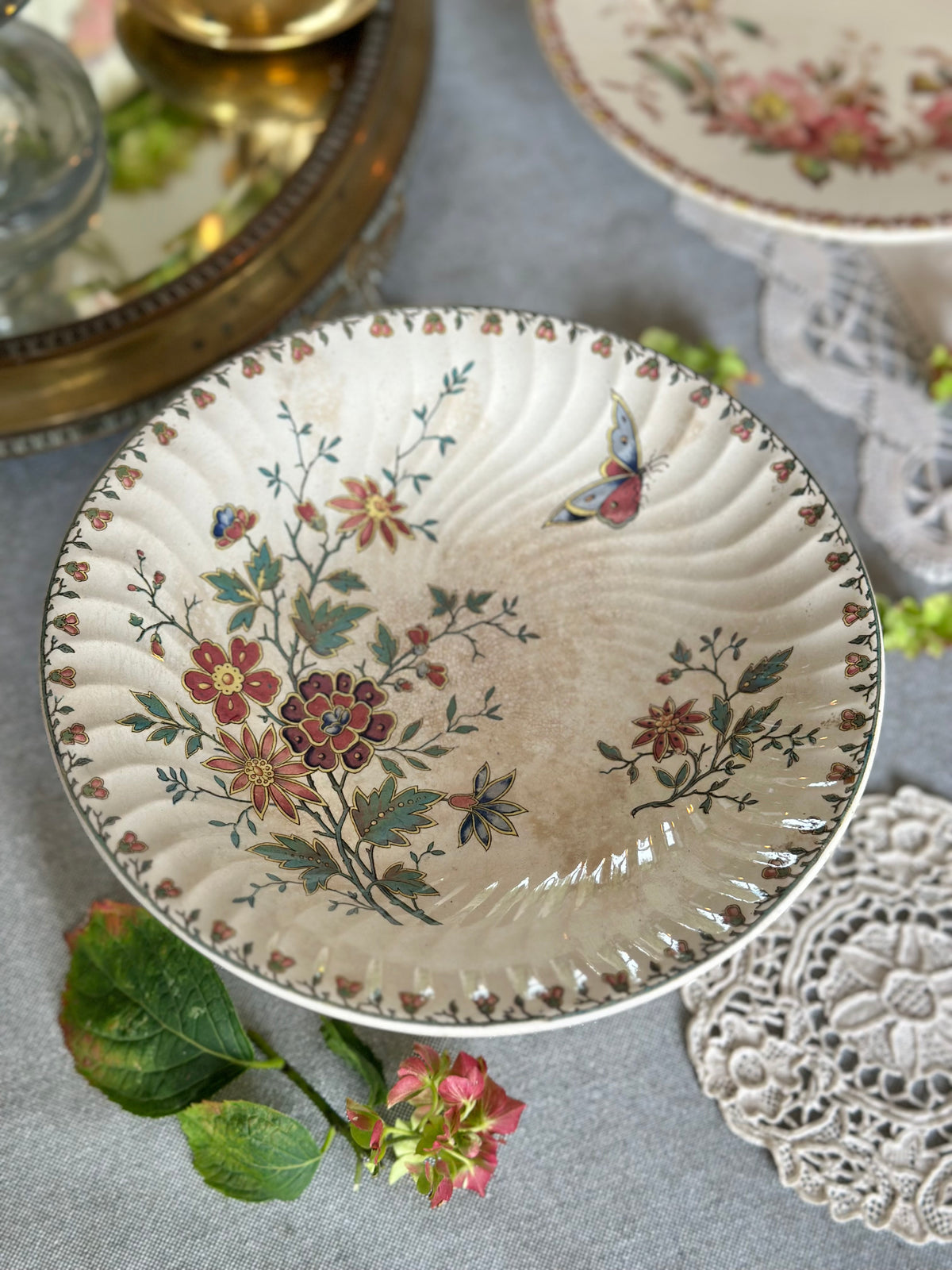 Compotier polychrome Sarreguemines modèle Madras