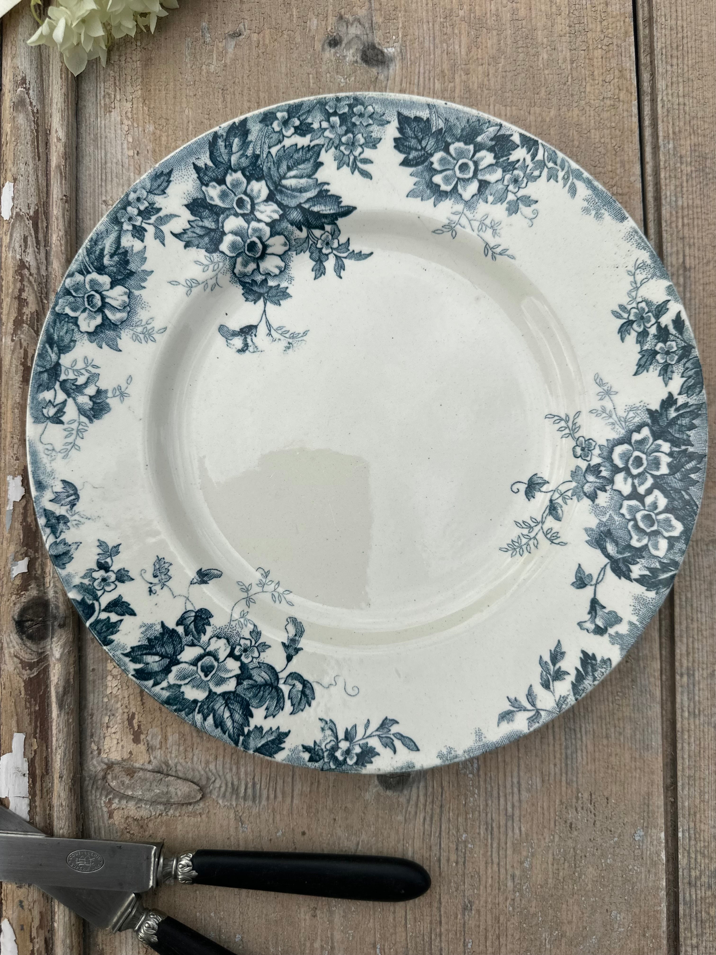 III. Set of 6 mismatched dinner plates