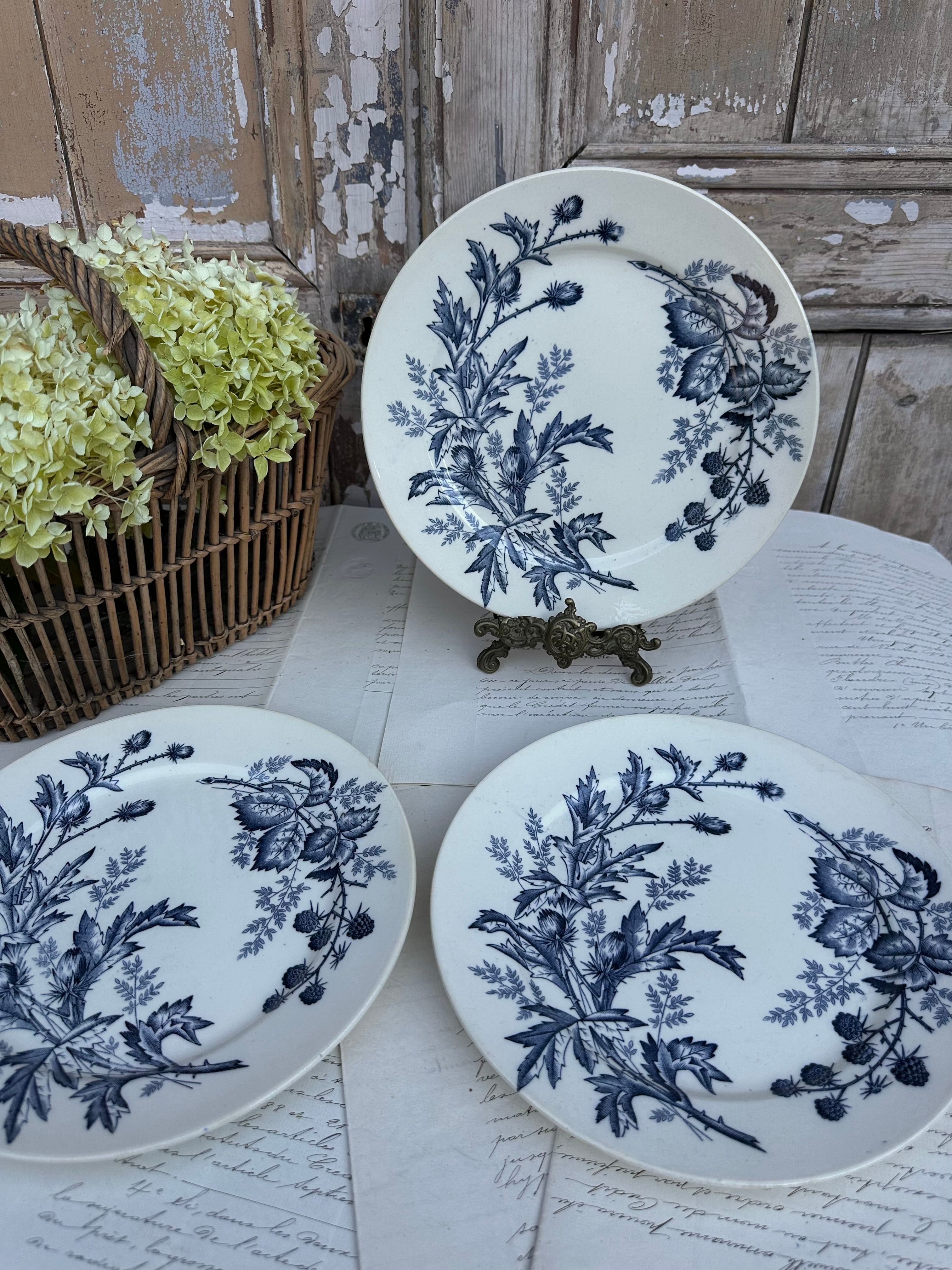 I. Trio d'assiettes BFK modèle Flora