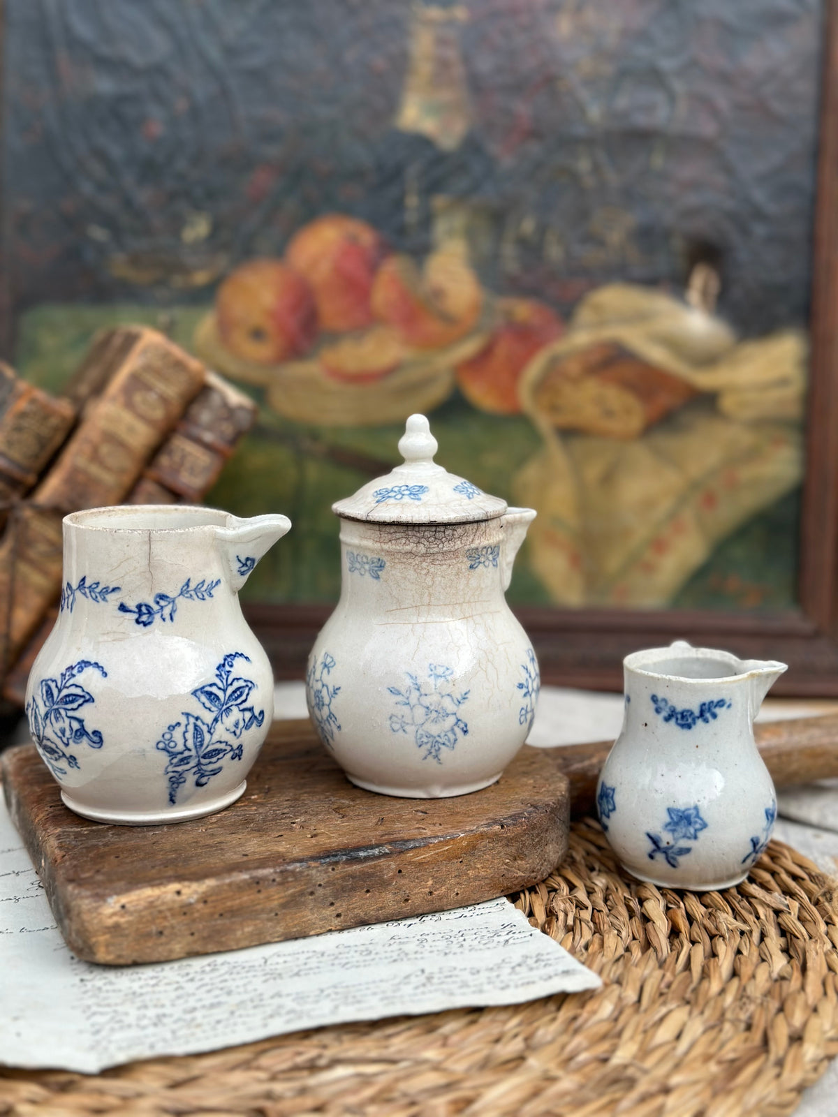 Set of 3 small St. Uze handled pots