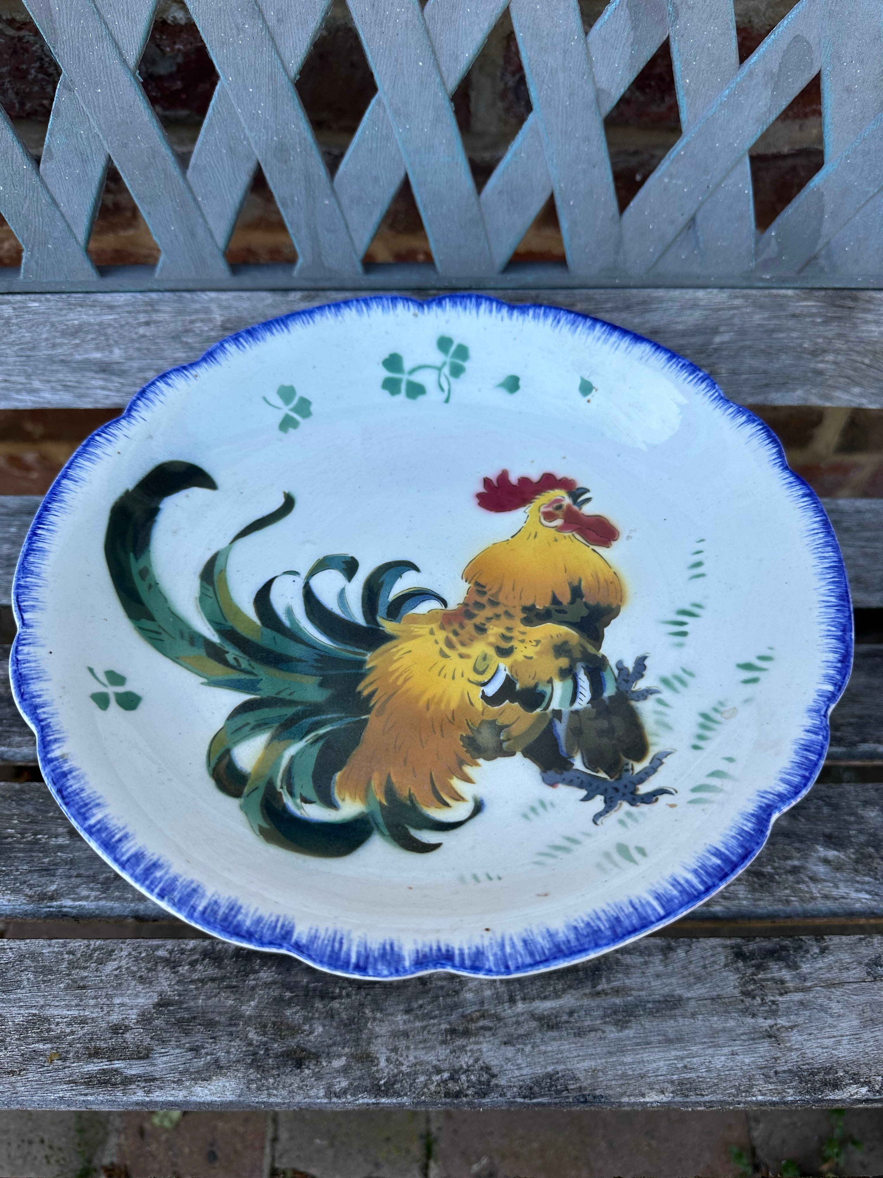 Reserved - Lunéville Rooster Compote Dish