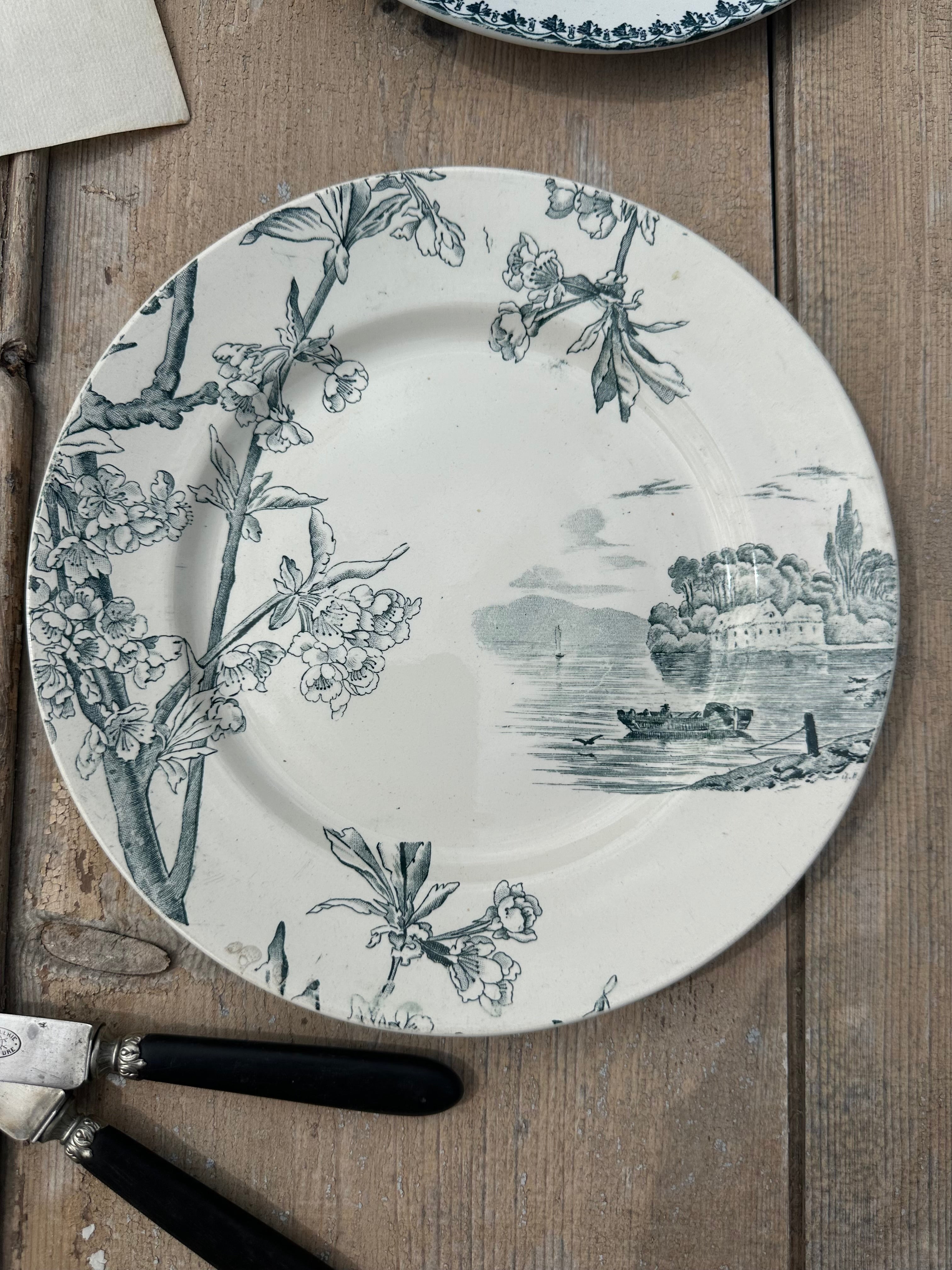 III. Set of 6 mismatched dinner plates