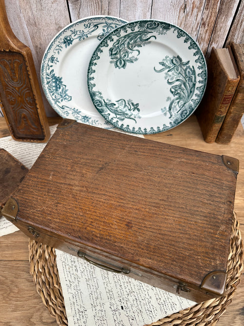 Antique wooden sewing box