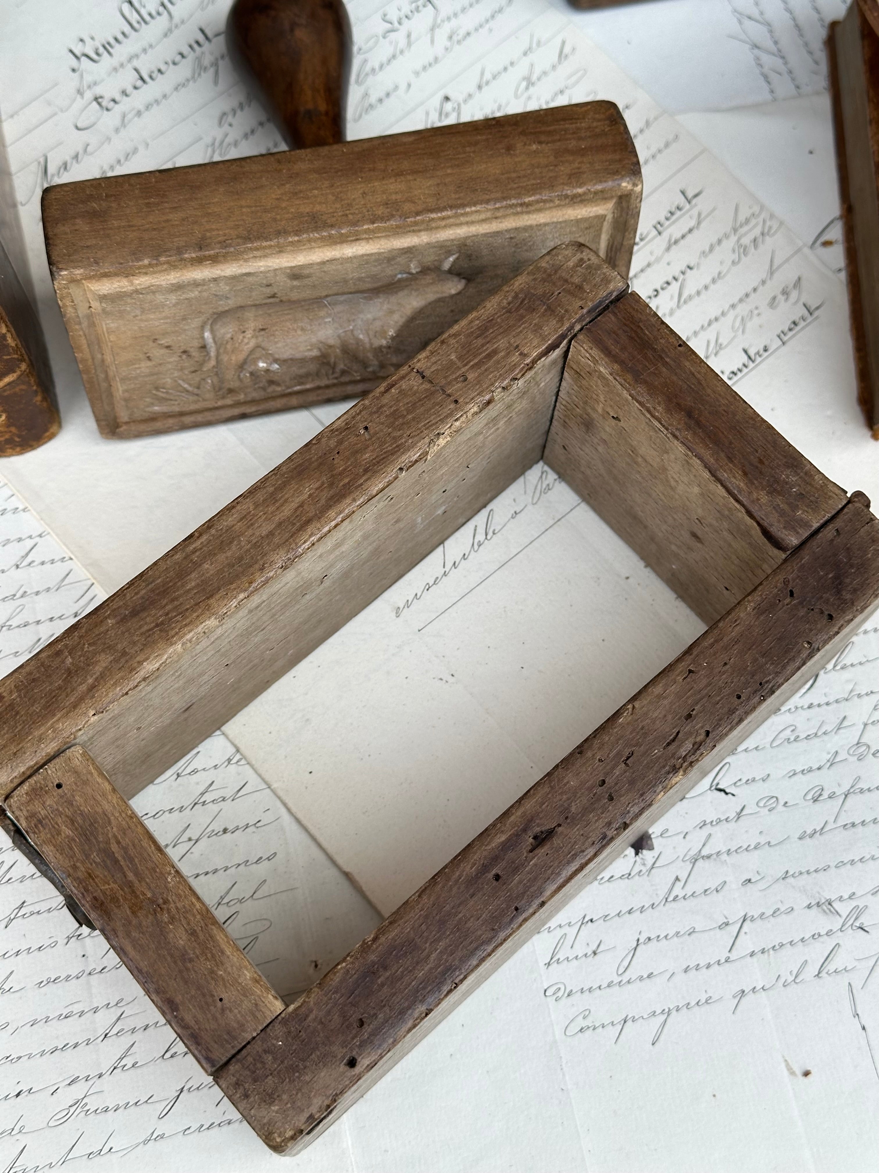 Antique two-part butter mold