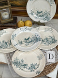 D. Suite de 5 assiettes à dessert Longwy modèle Mignon