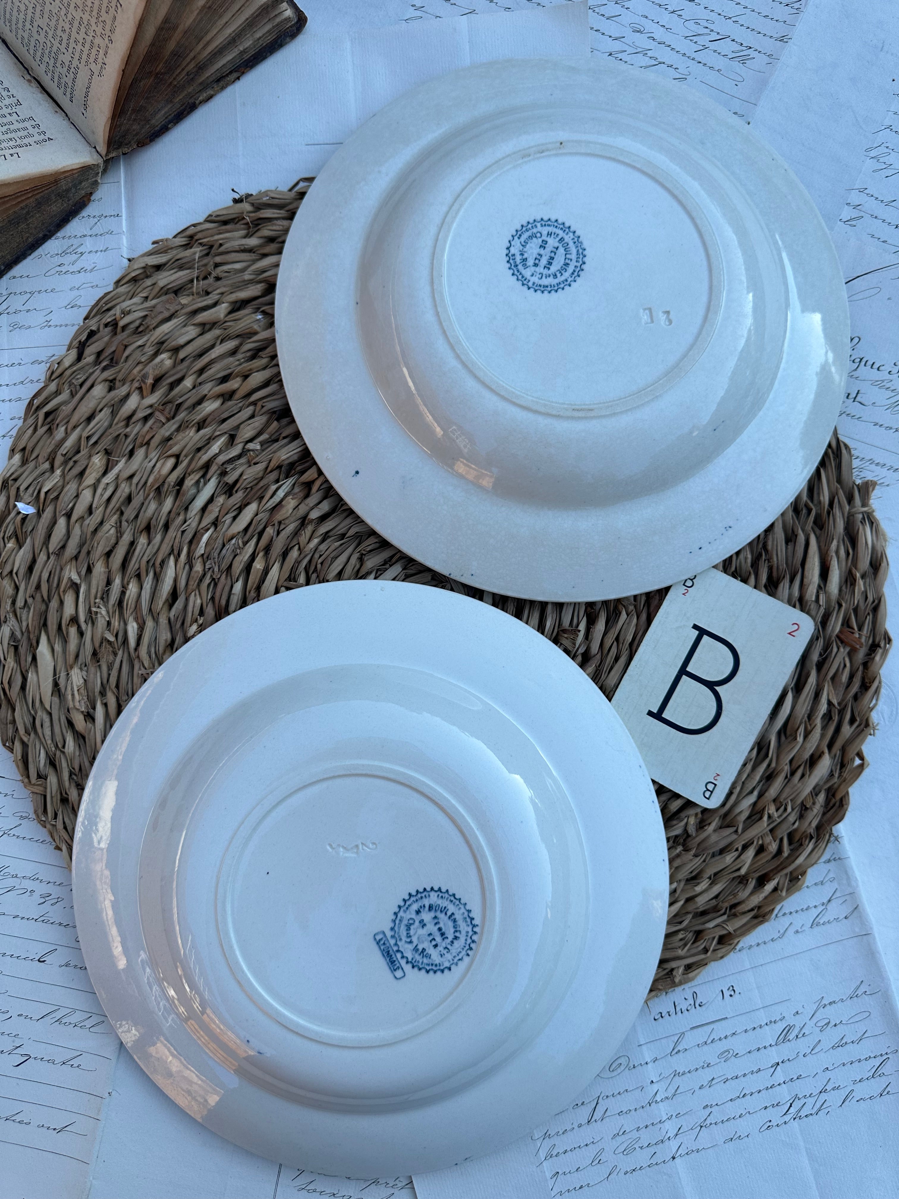 B. Duo d'assiettes creuses Choisy le Roi modèle Lyonnais