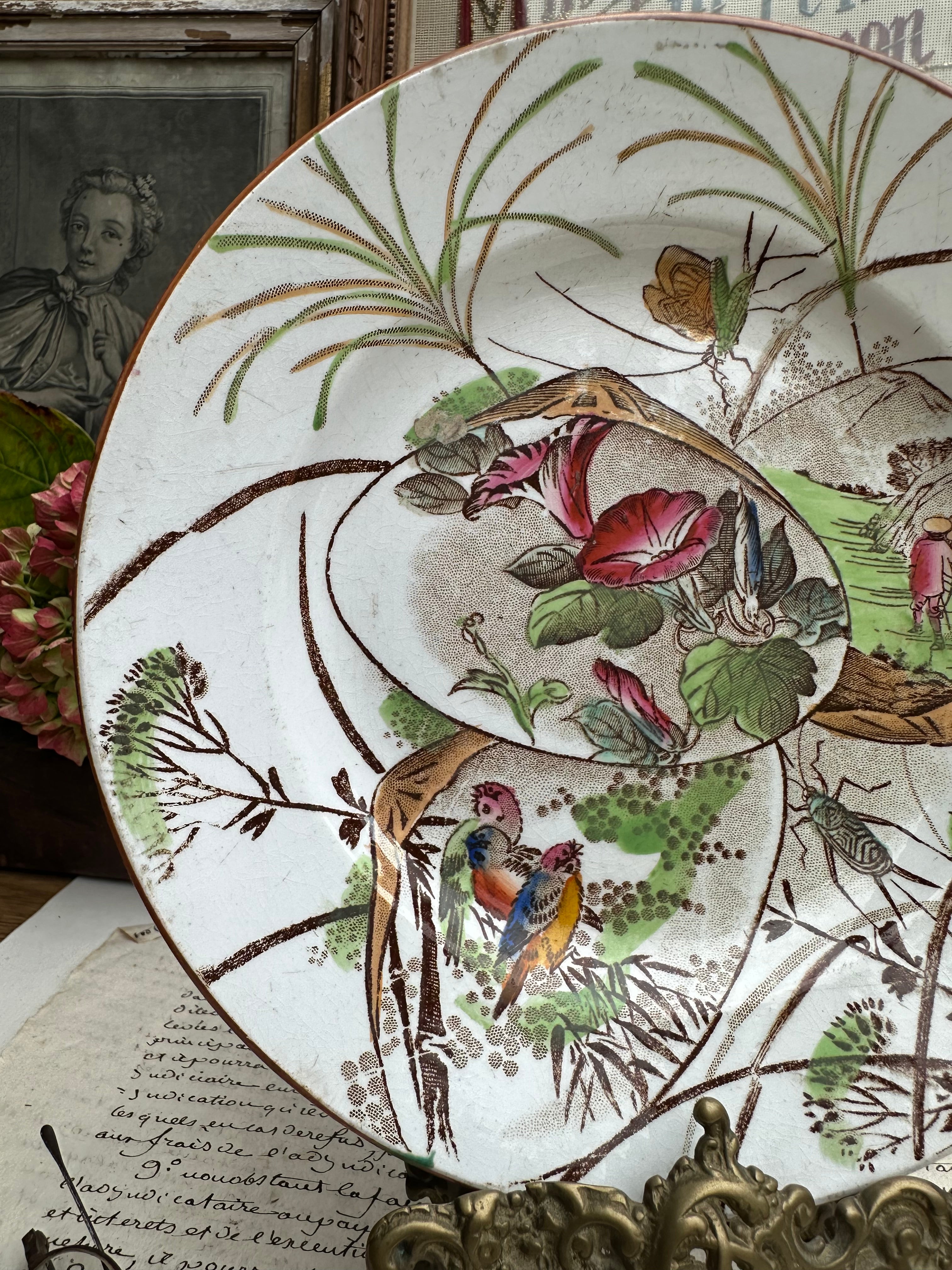 Assiette à dessert polychrome B F K