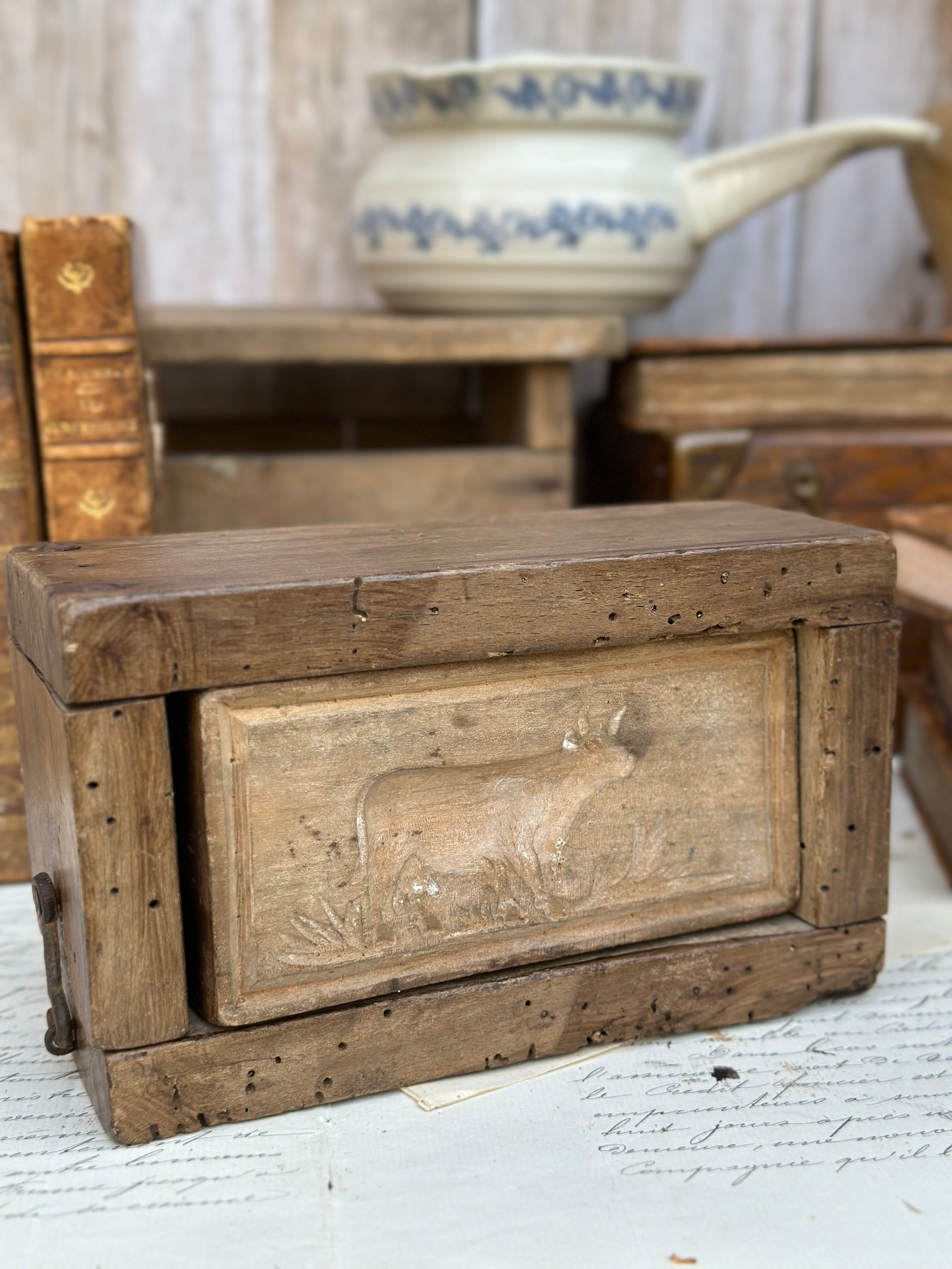 Antique two-part butter mold