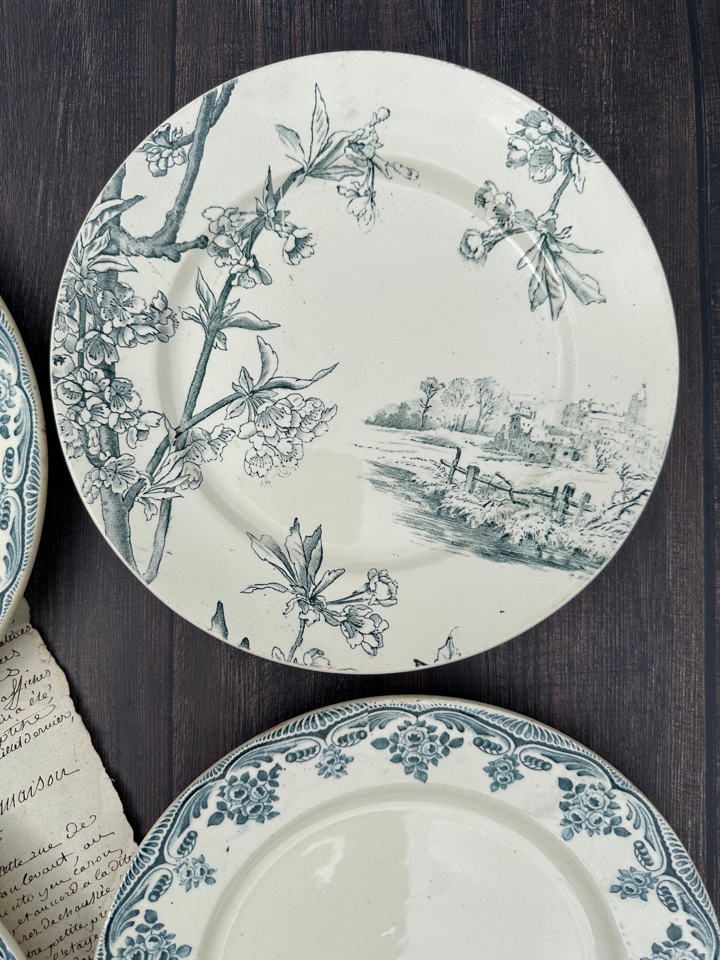 I. Set of 6 mismatched ironstone plates
