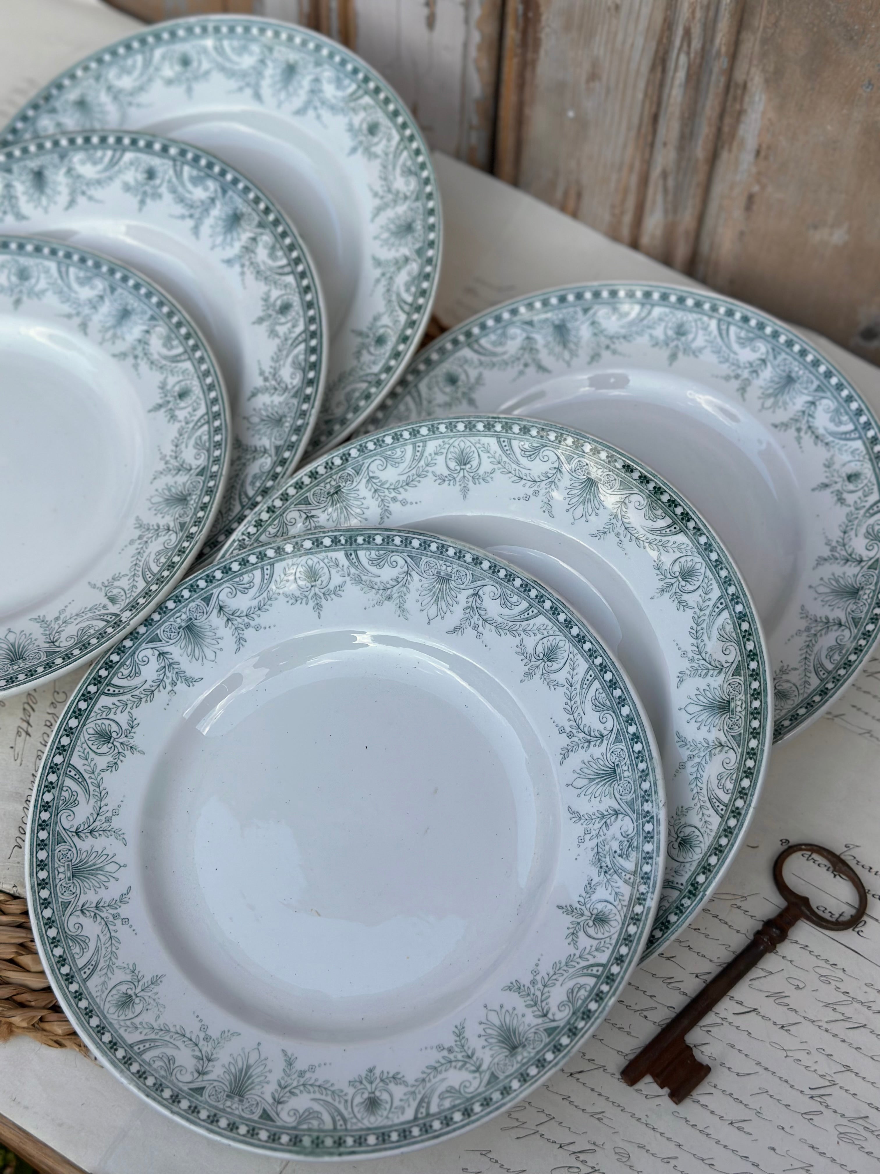 Suite de 6 assiettes plates St. Amand modèle Wilbur
