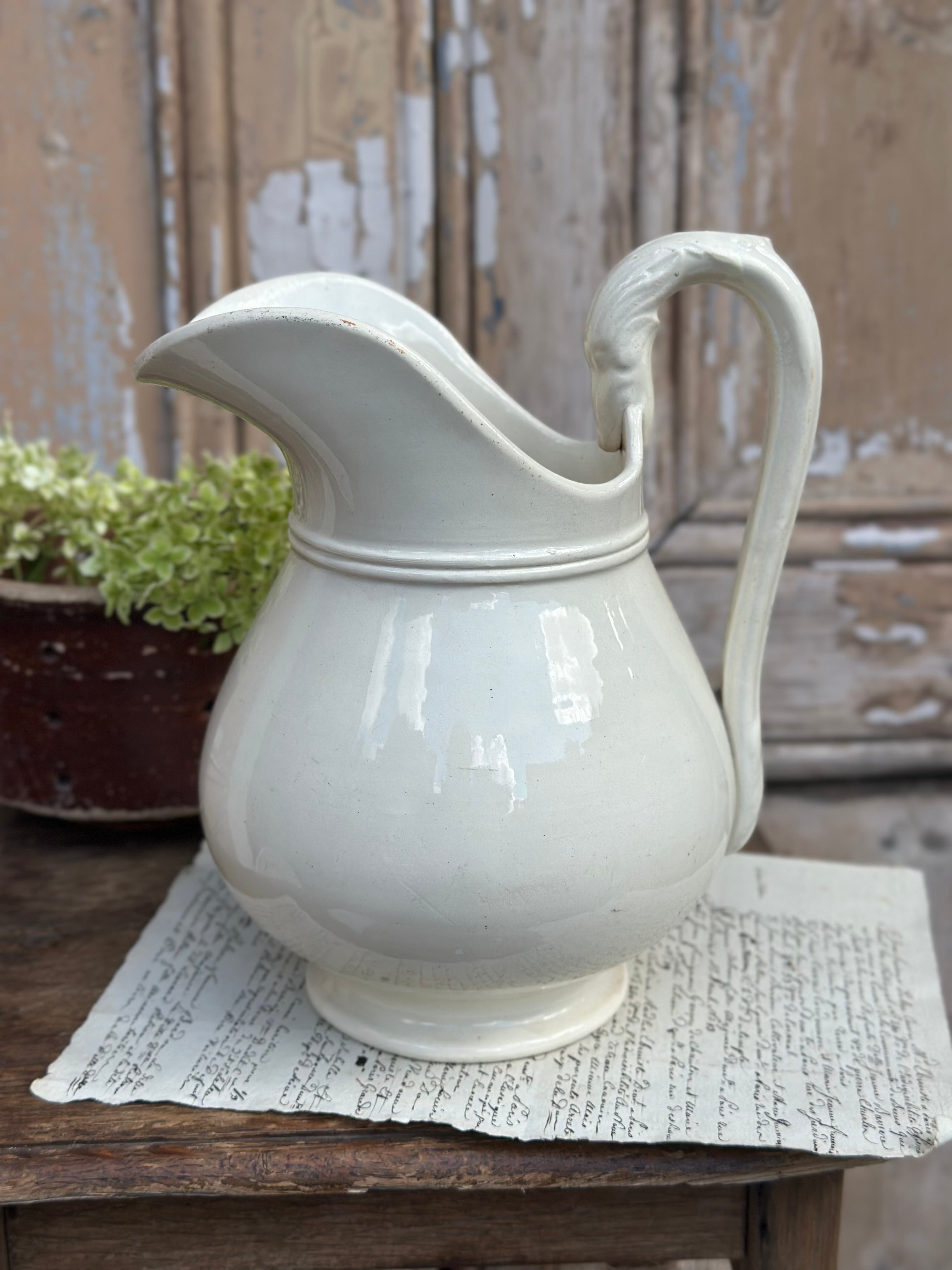 White ironstone jug