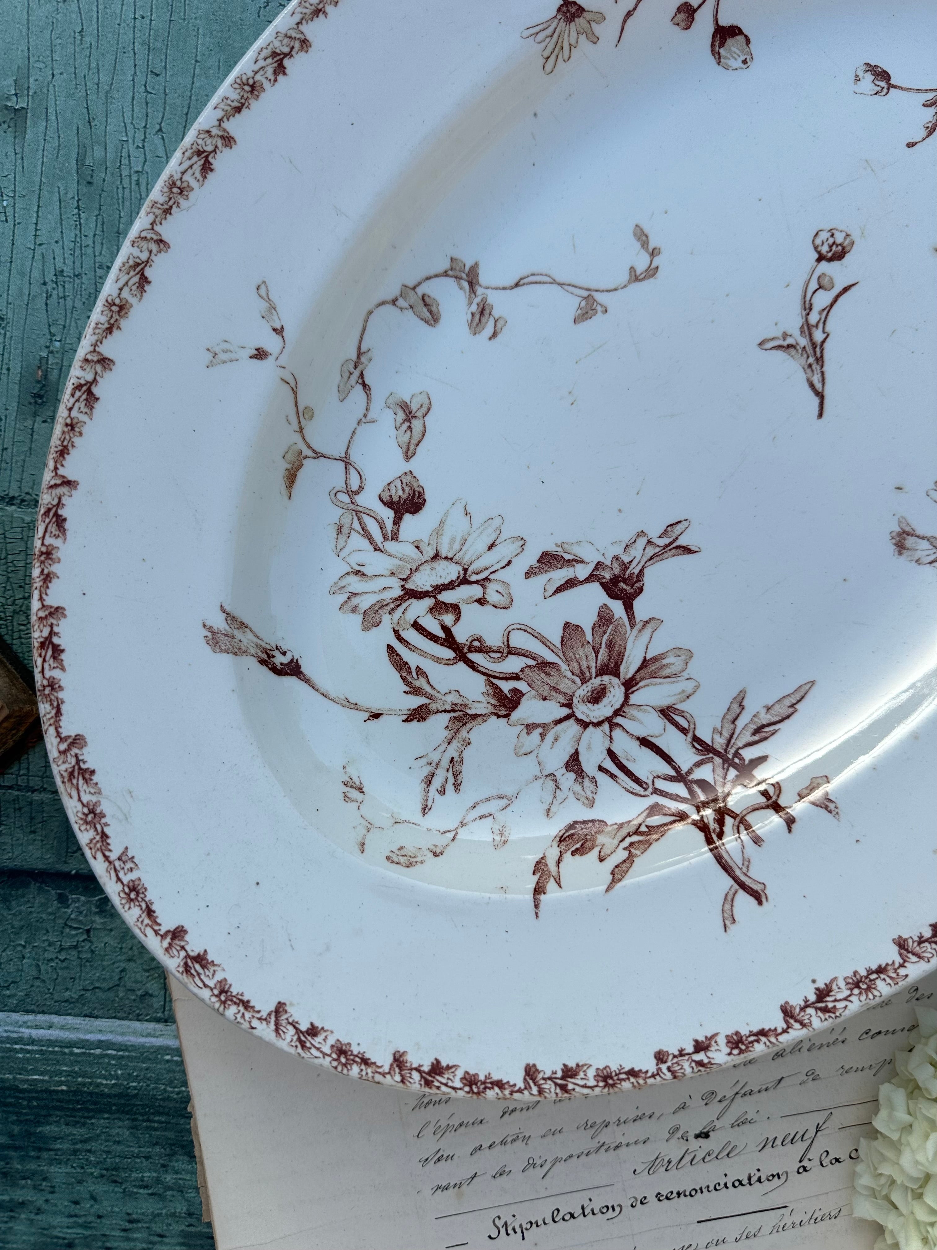 Plat ovale Lunéville modèle Marguerite