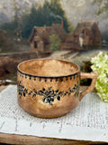 Exceptional large Gien Arcachon hot chocolate cup