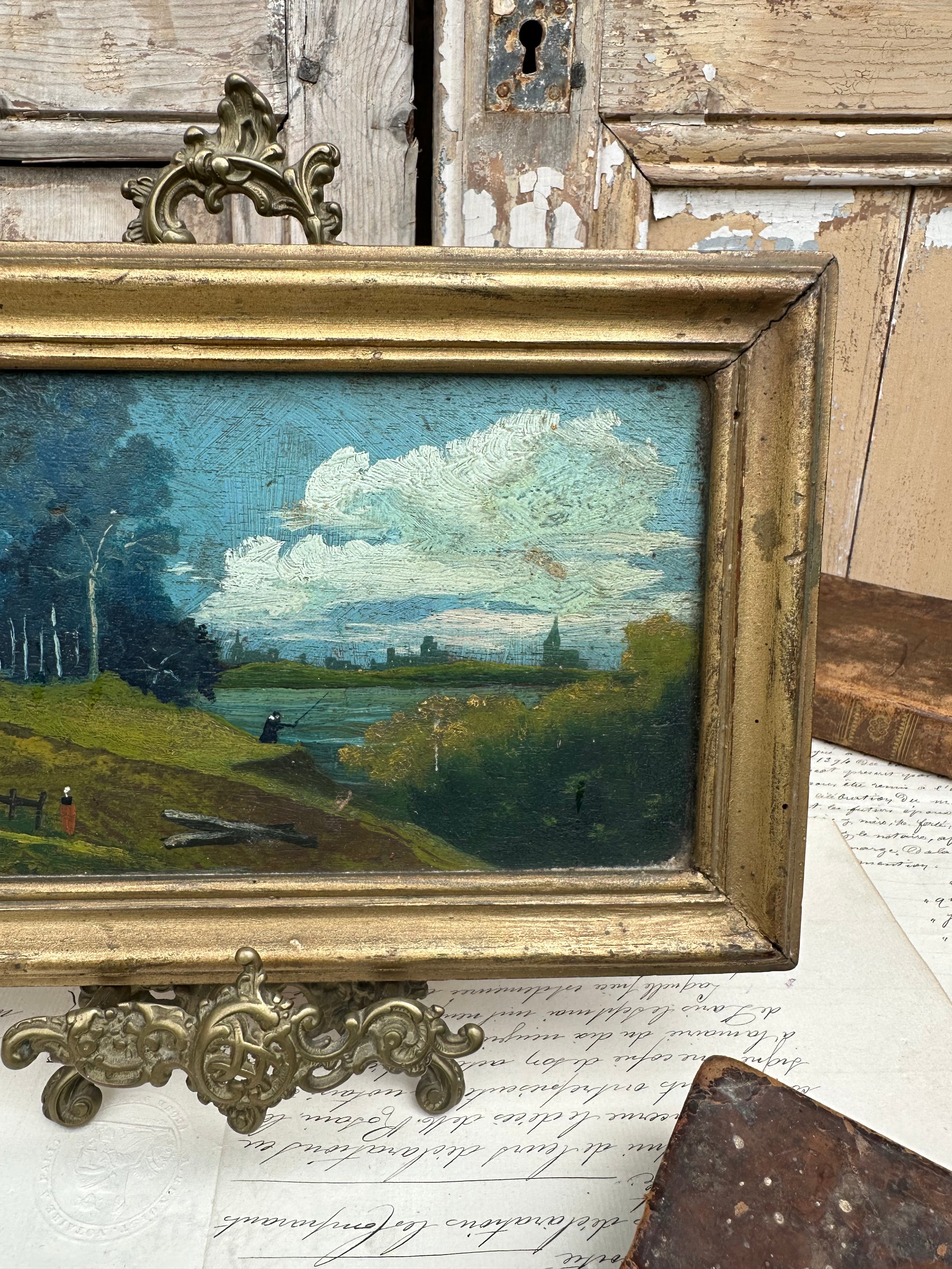 Small oil painting on panel
