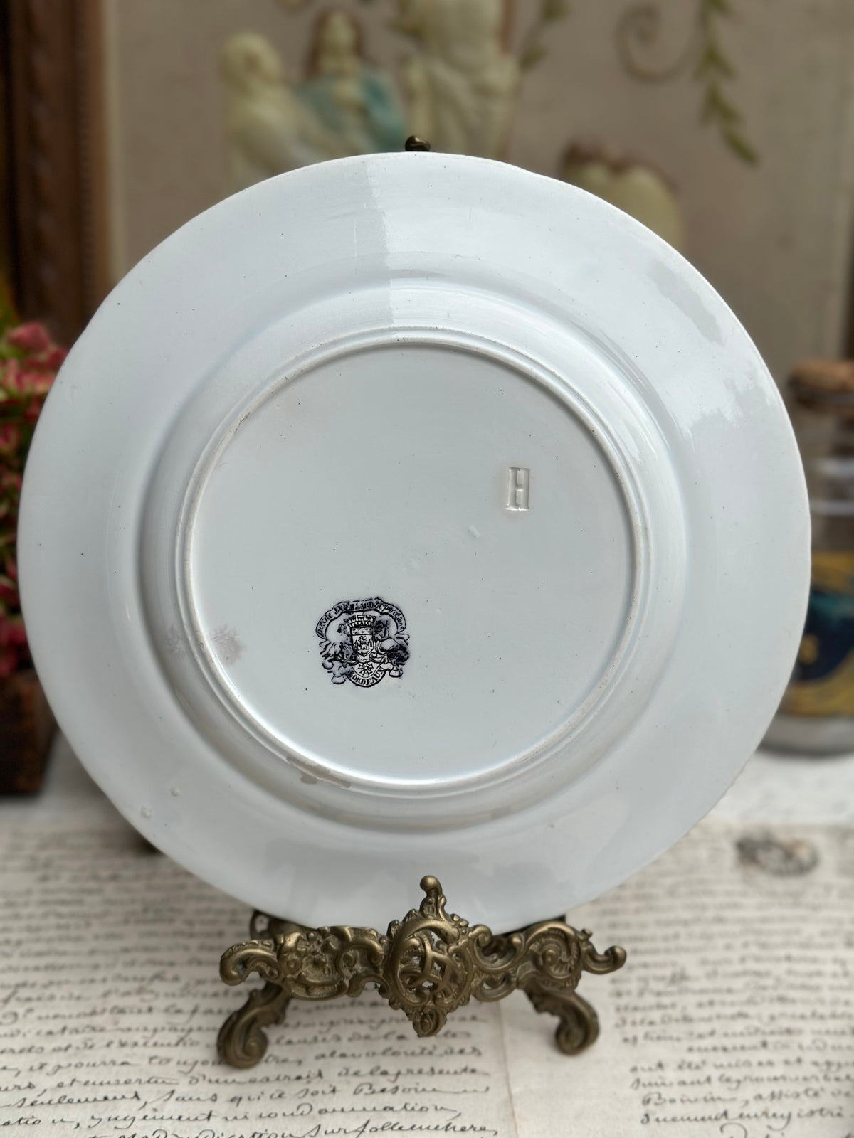 Assiette polychrome Jules Vieillard Bordeaux