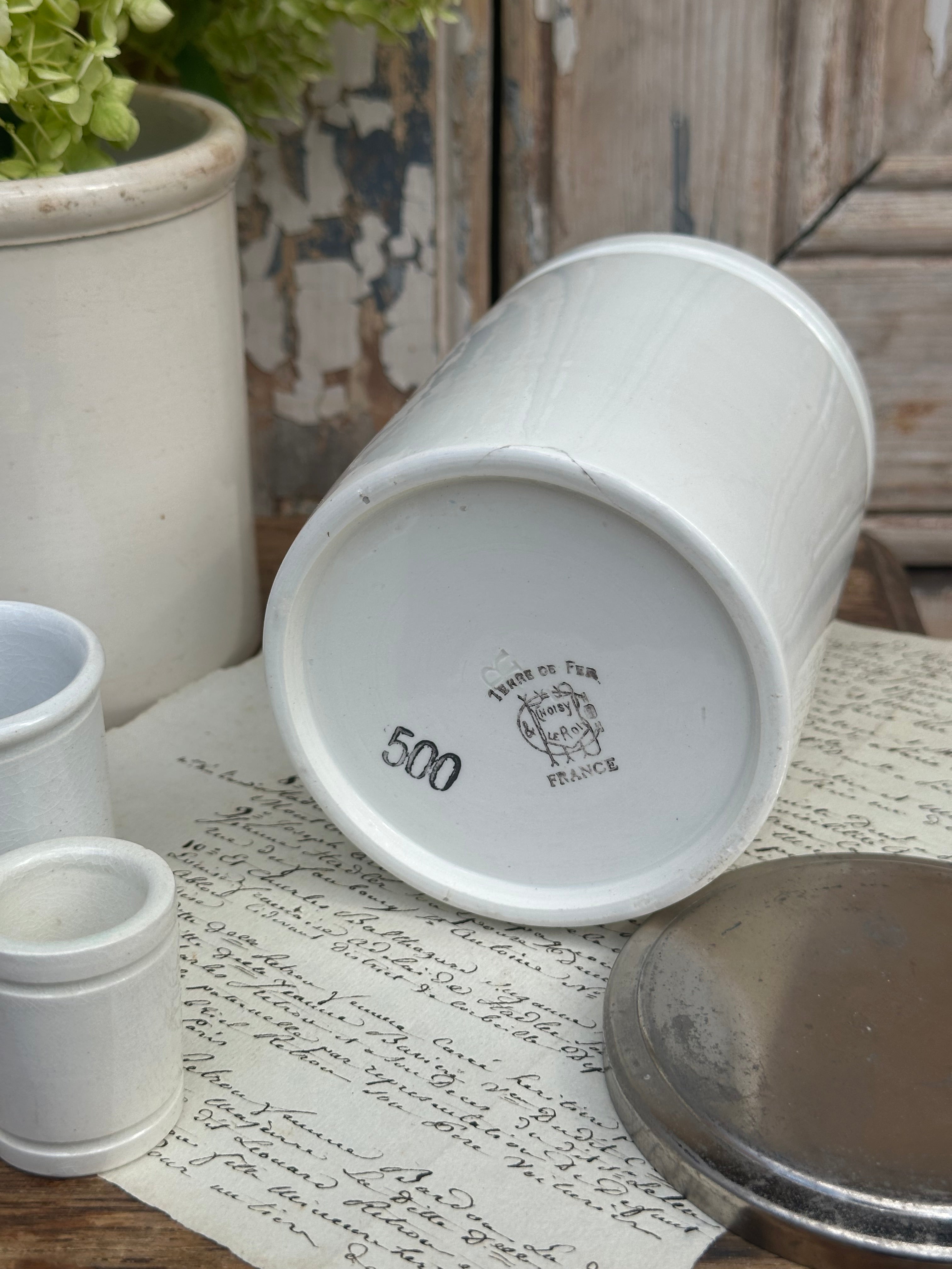 Pot avec couvercle d'origine Choisy le Roi  XIXème - H. 12.50cm
