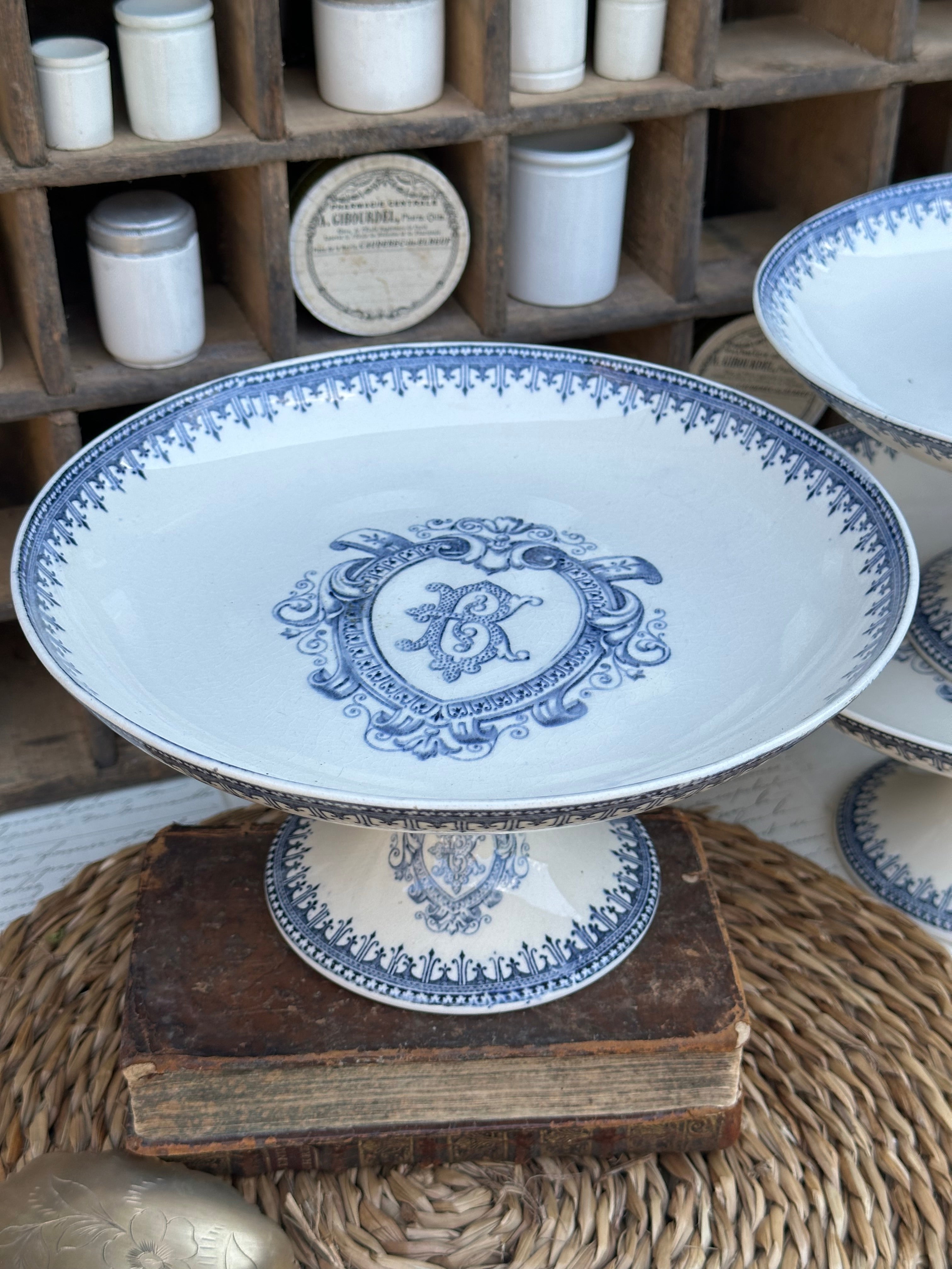 Compote dish, ironstone, Vermont F