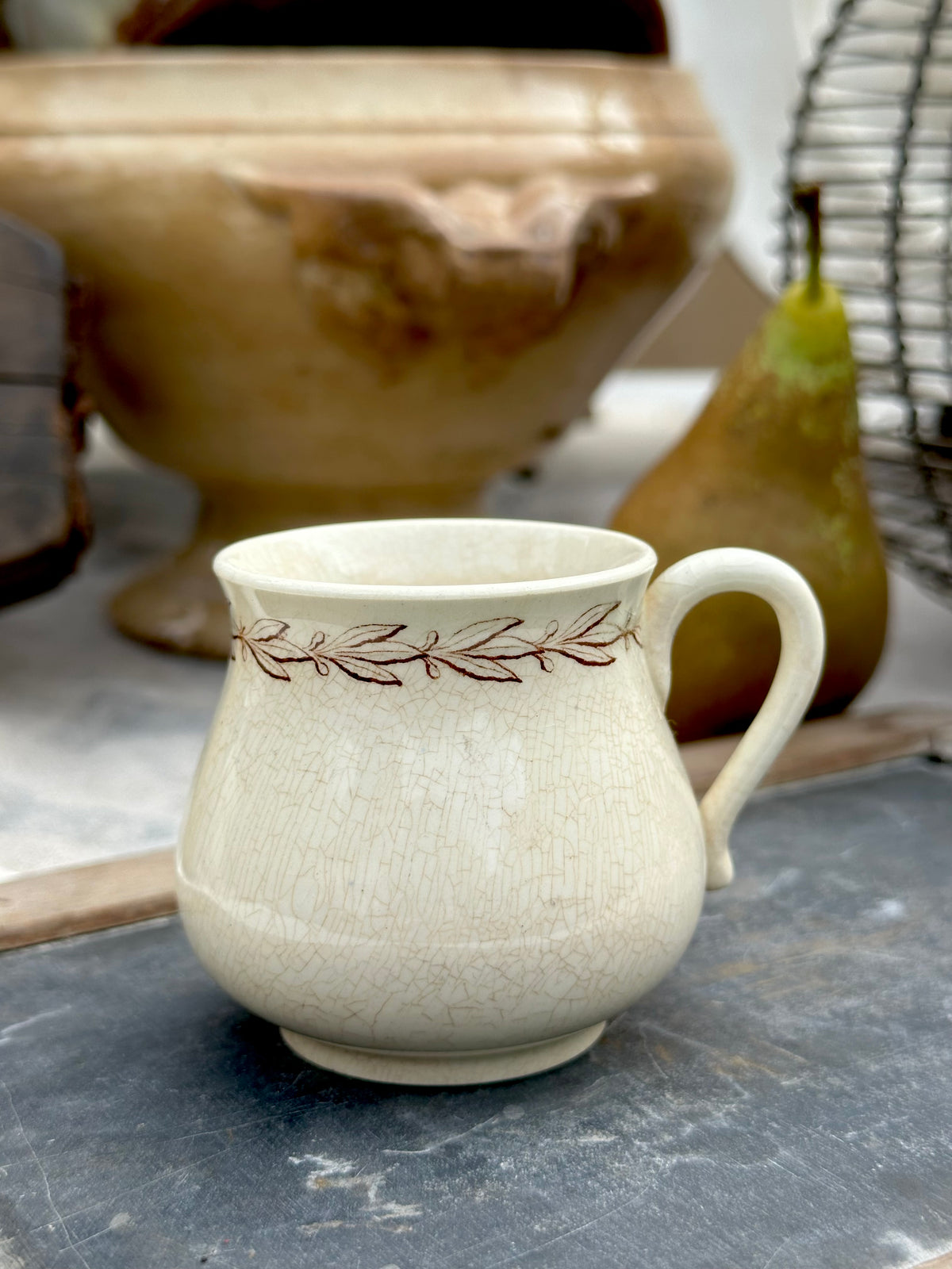 Pot à crème terre de fer patiné