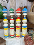 Set of 4 large antique skittles