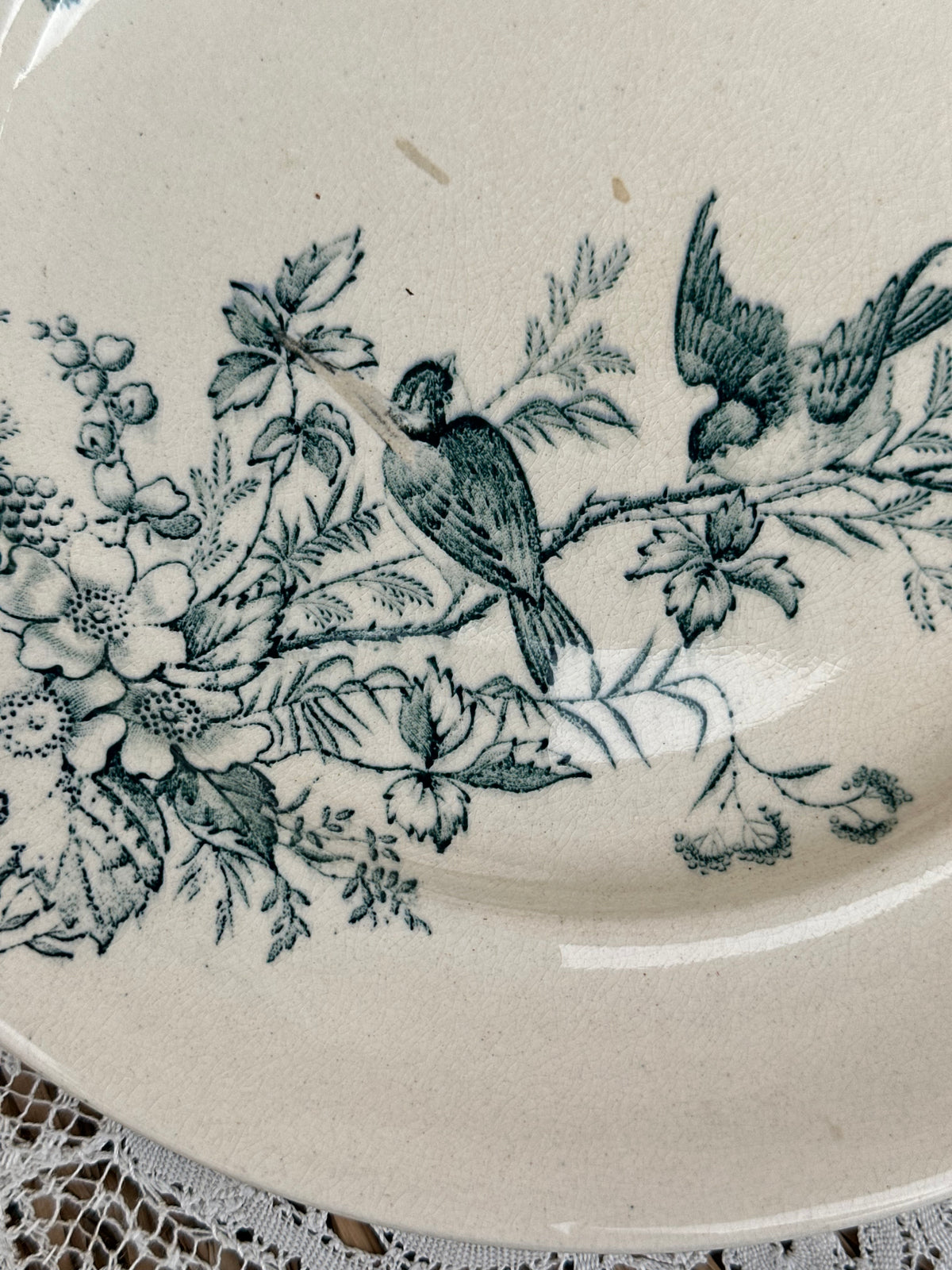 D. Suite de 5 assiettes à dessert Longwy modèle Mignon