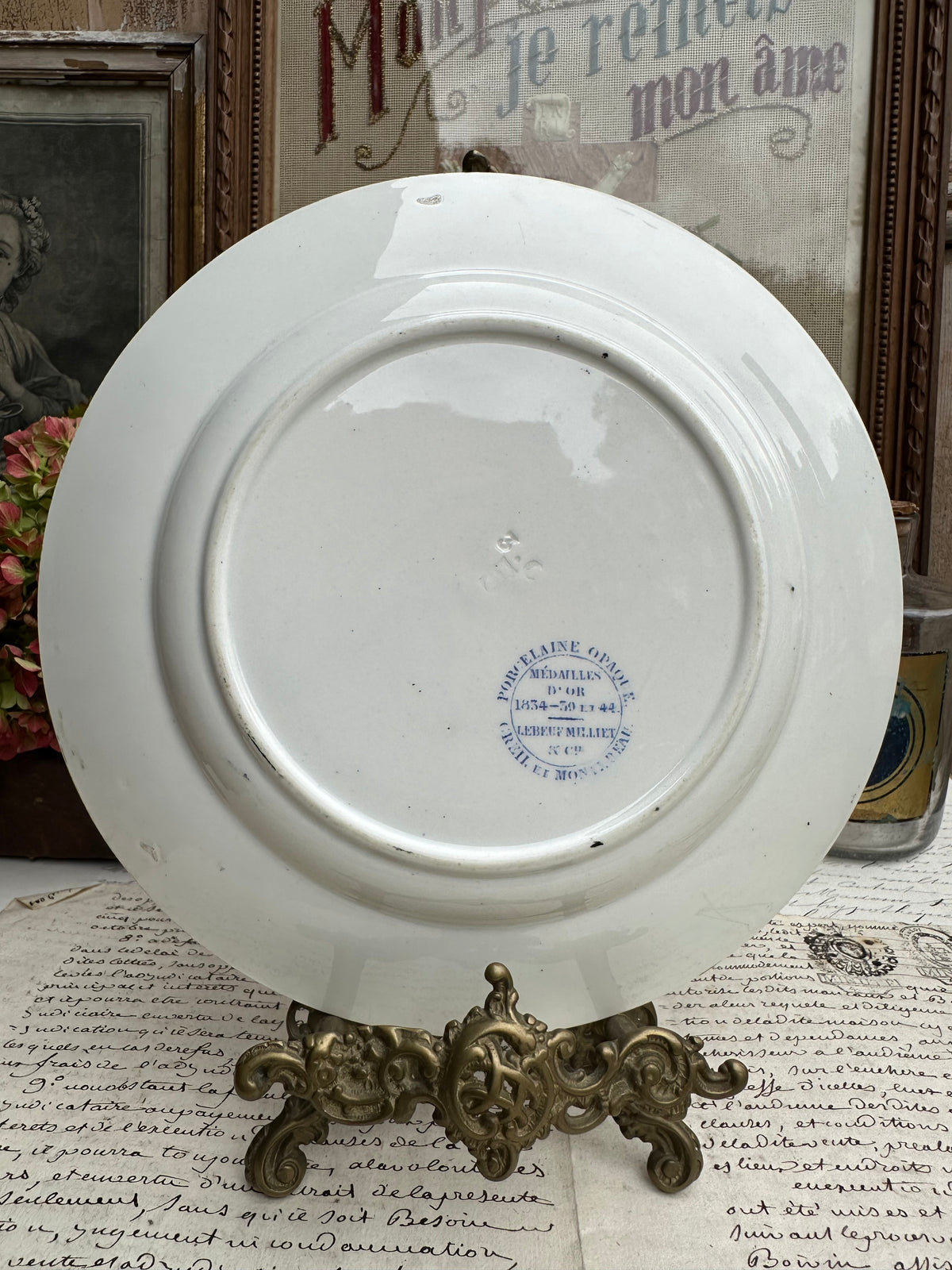 Assiette polychrome Creil et Montereau - La Polka - 1844