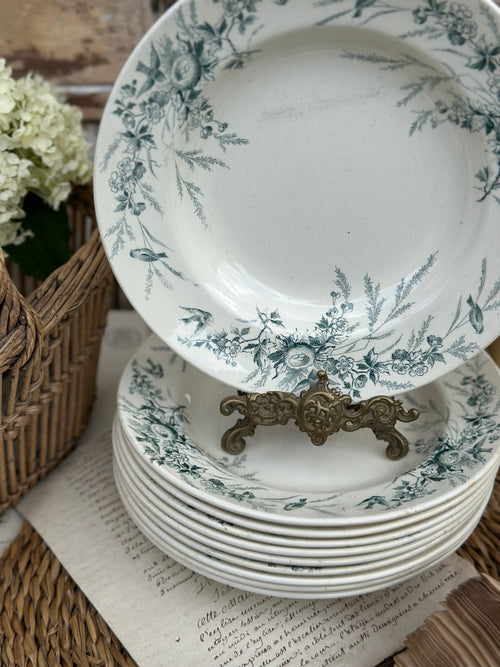 Assiette creuse Creil et Montereau modèle Linotte (plusieurs disponibles)
