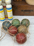 Lot of 6 antique wooden boules