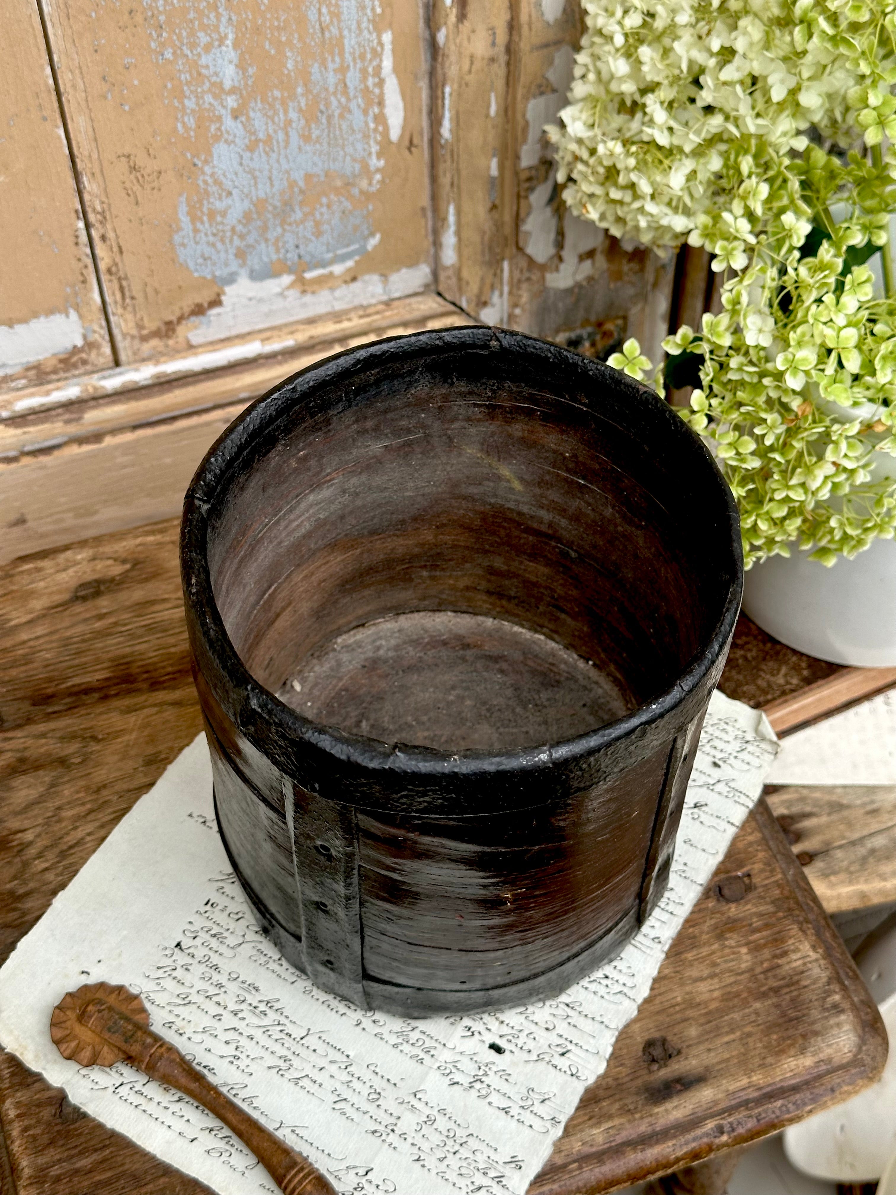 Grande mesure à grains en bois - 16cm