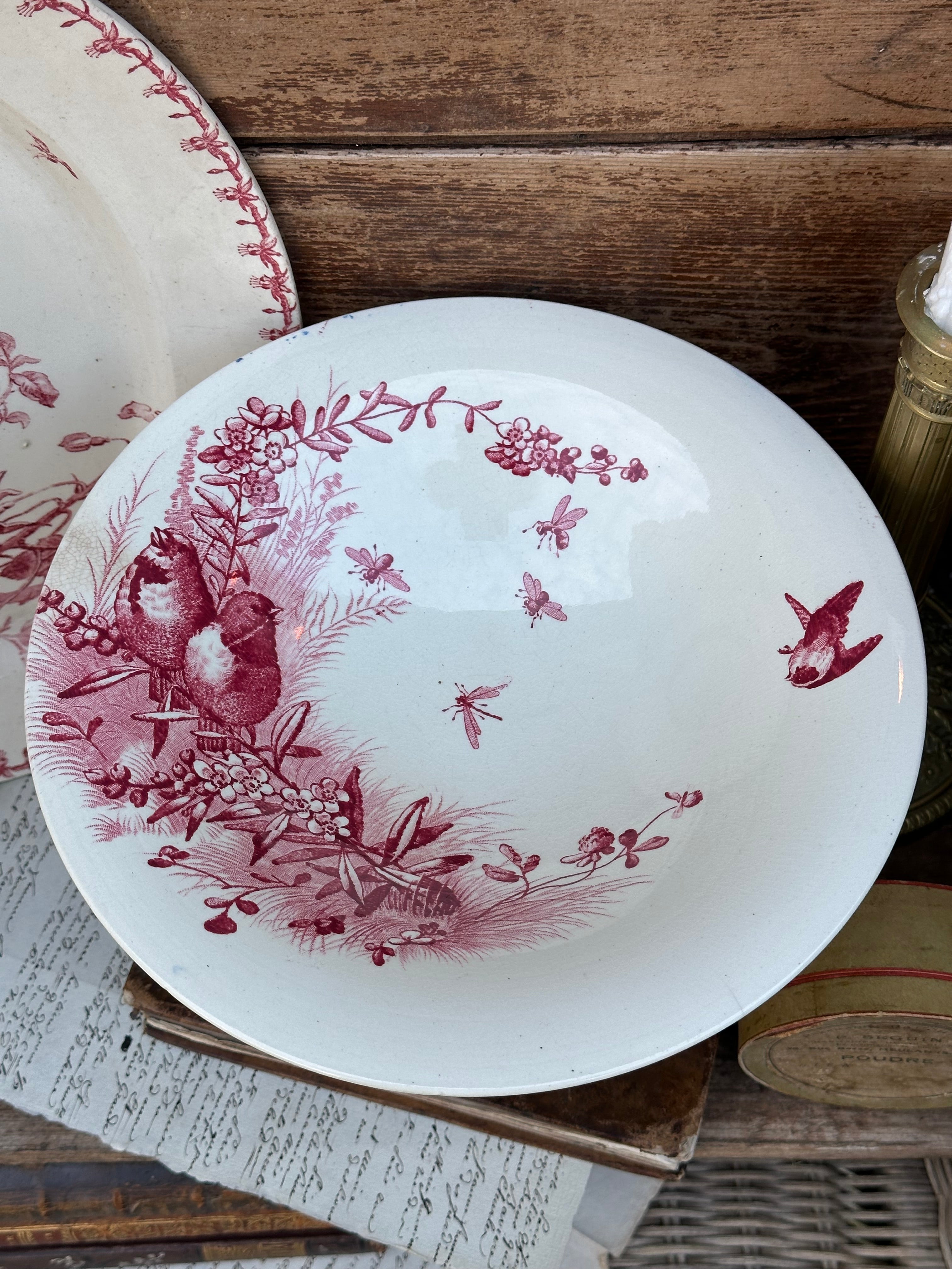 Jules Vieillard Bordeaux Birds Pattern Compote Dish