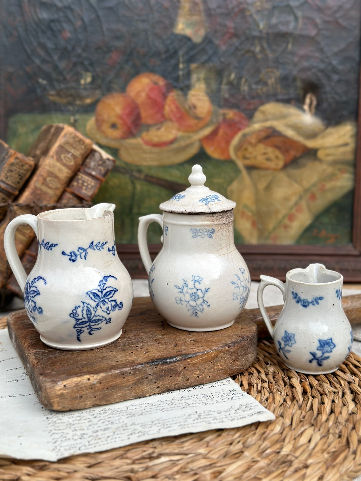 Set of 3 small St. Uze handled pots