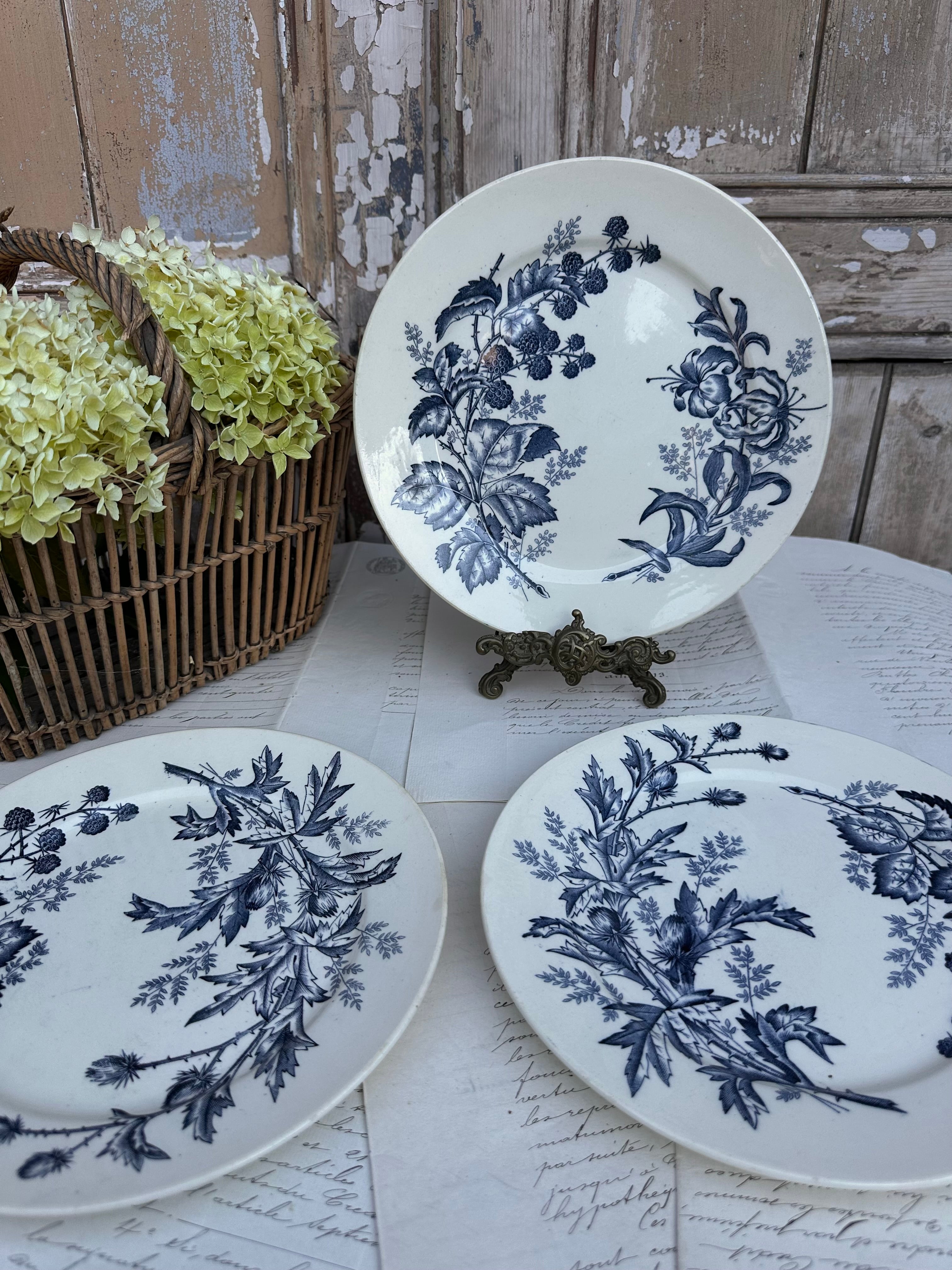 II. Trio d'assiettes BFK modèle Flora