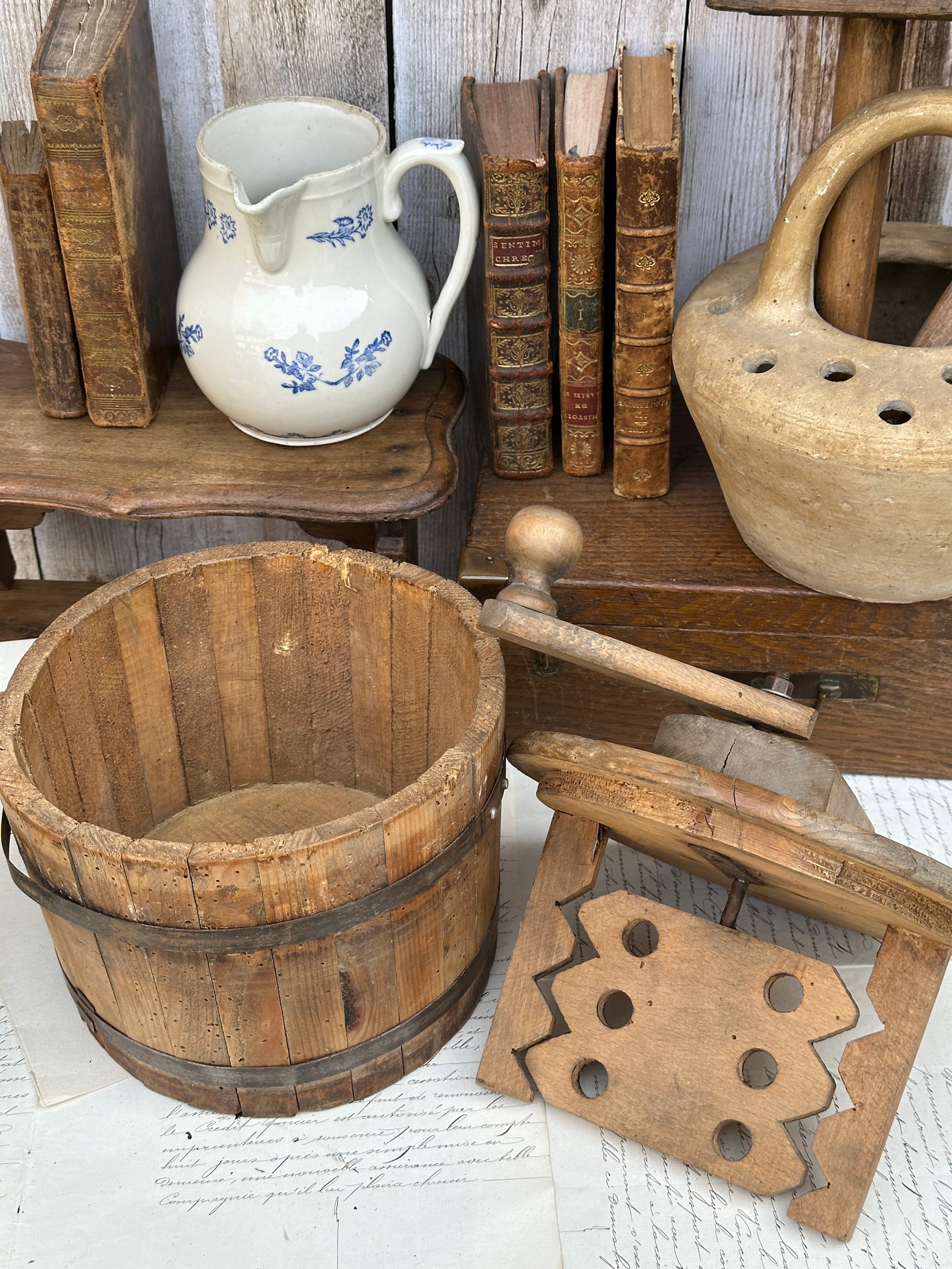 Antique butter churn