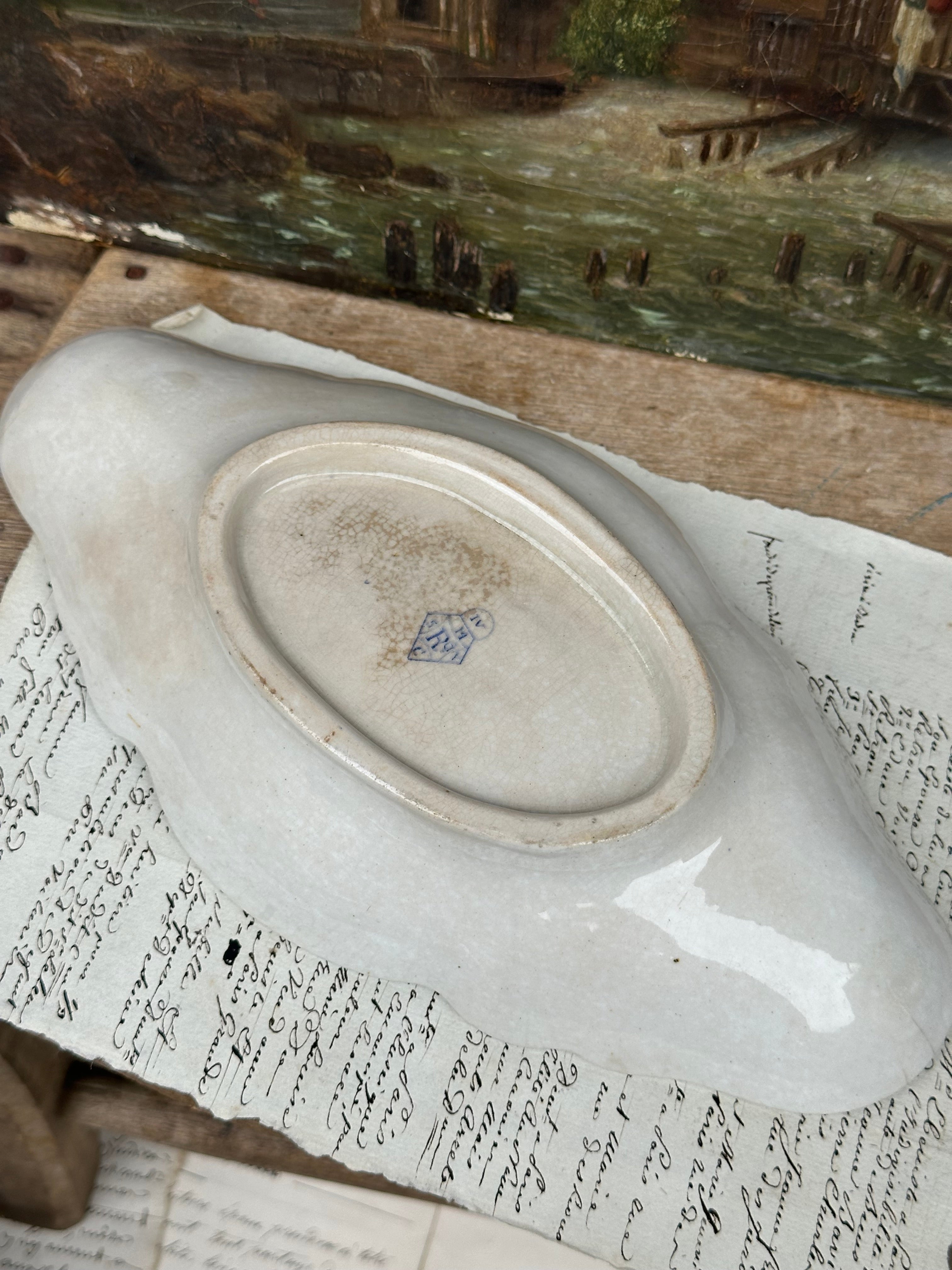 English butter dish with an aged finish - January 1879