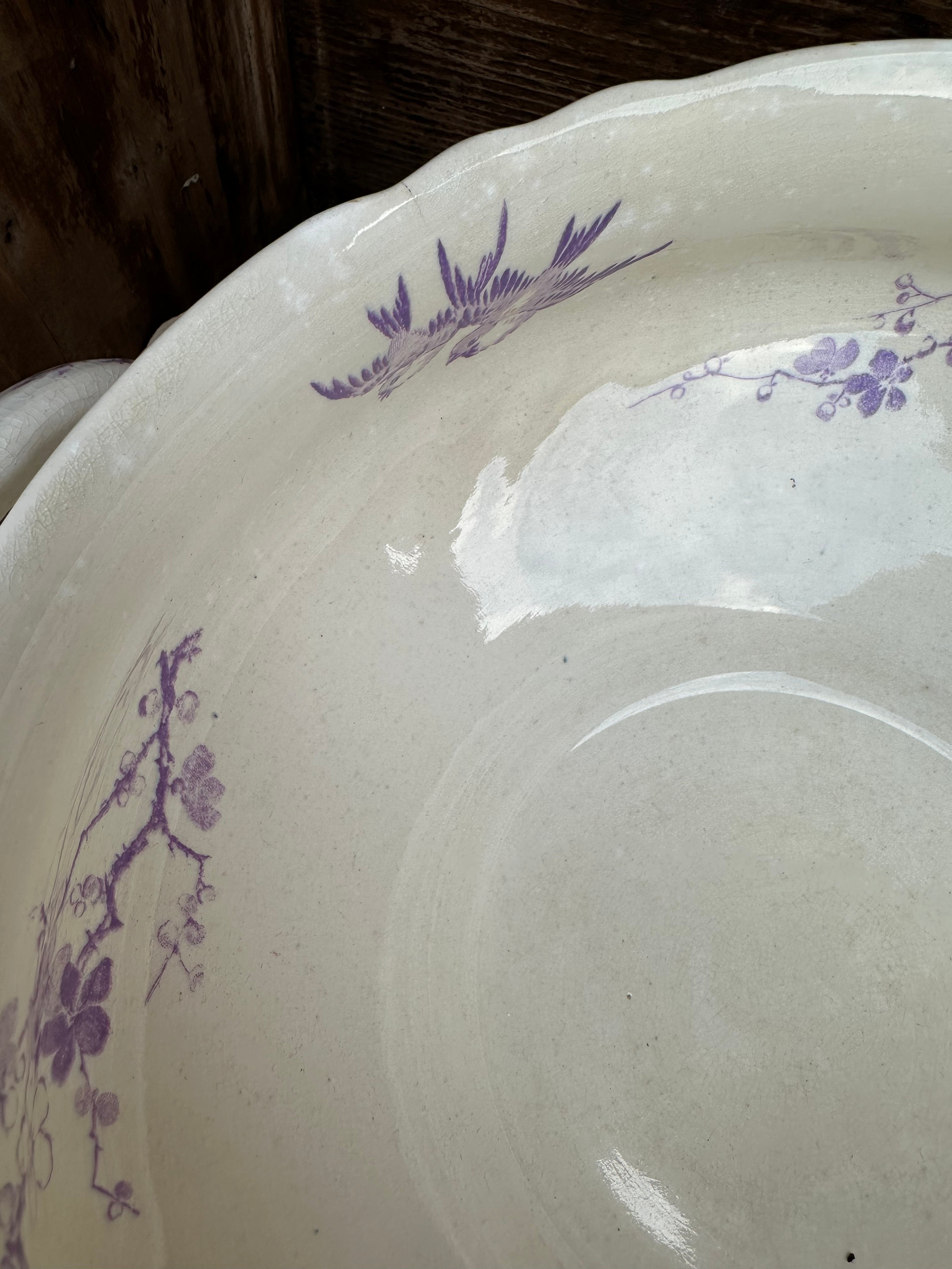 Reserved M - Longwy mauve dinnerware pieces
