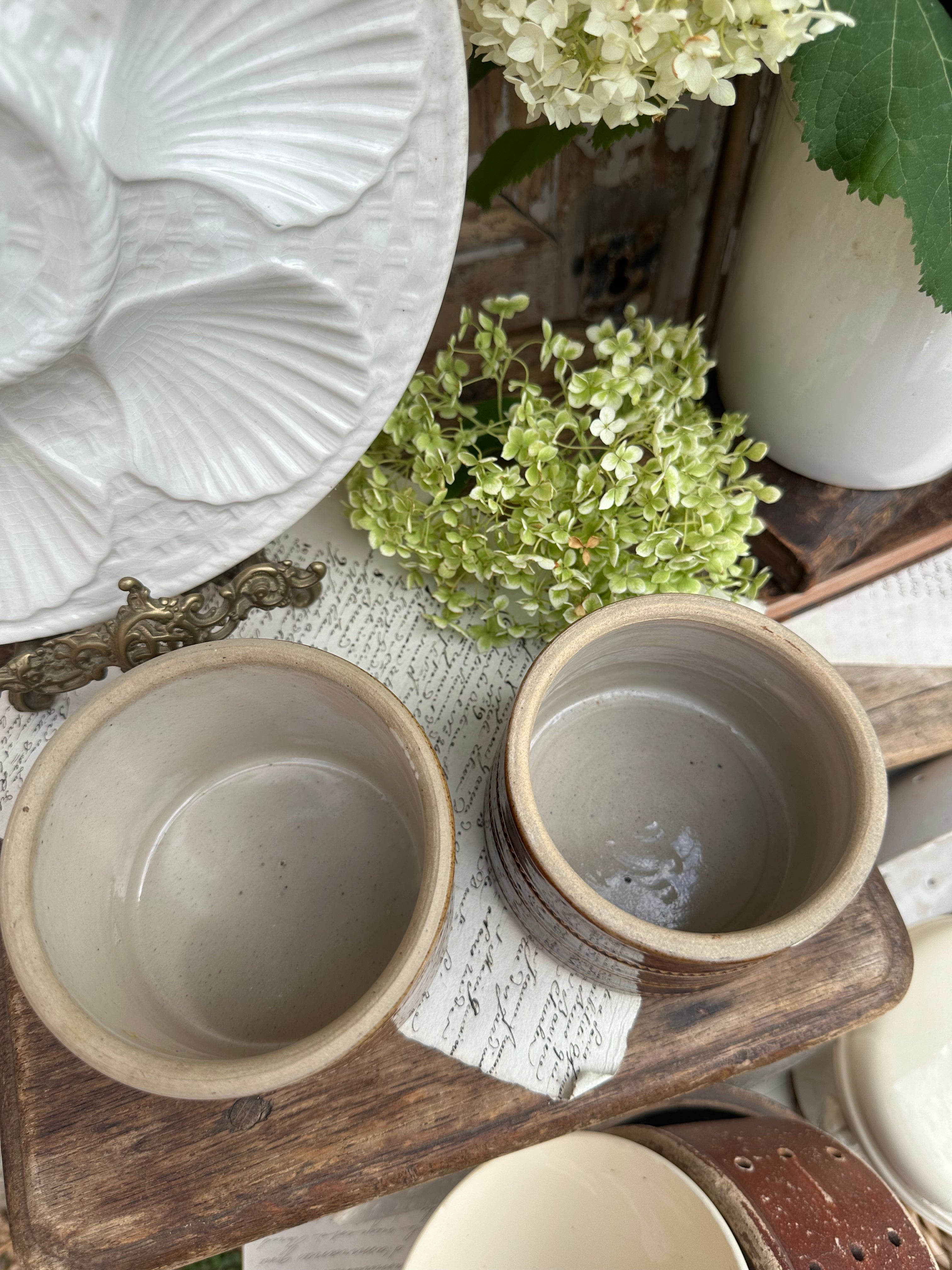 Two signed glazed stoneware pots