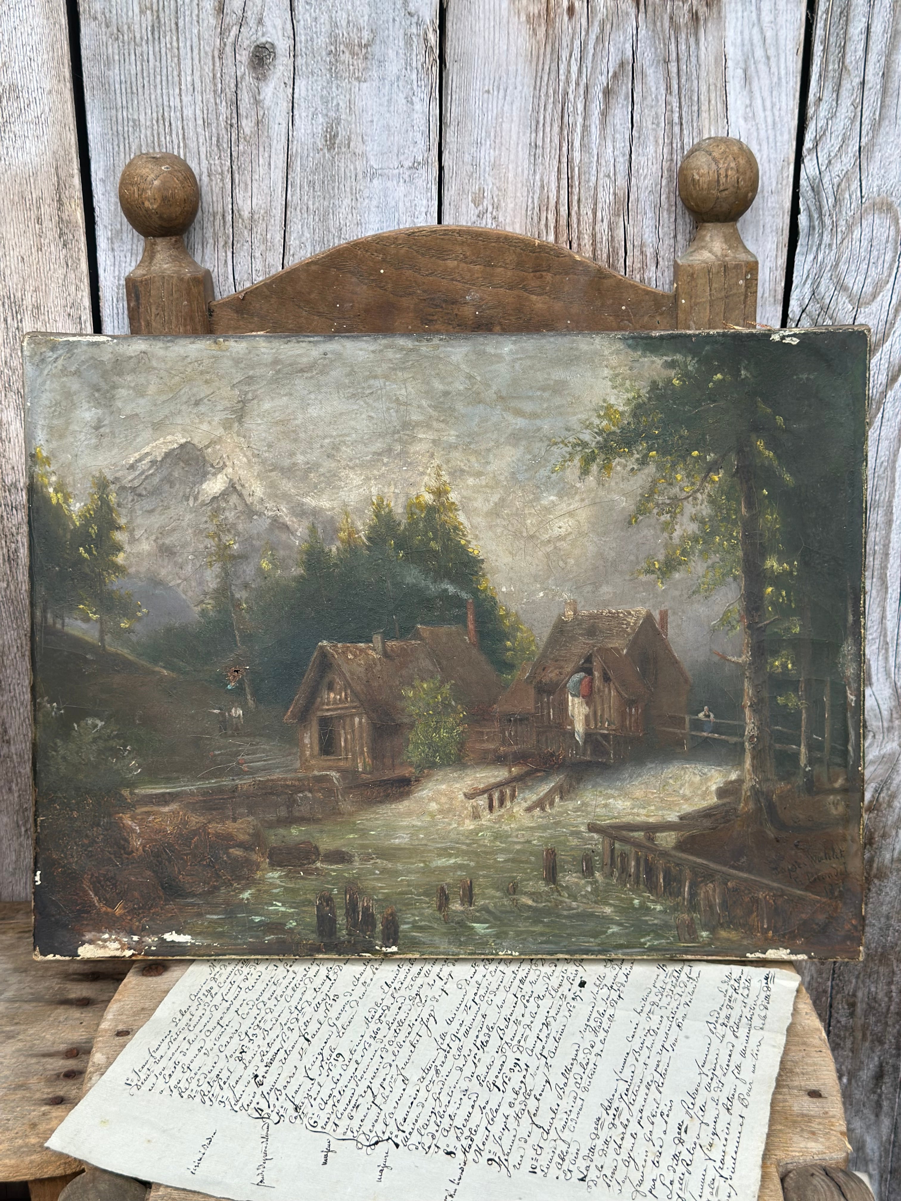 Oil on canvas, signed - 19th Century