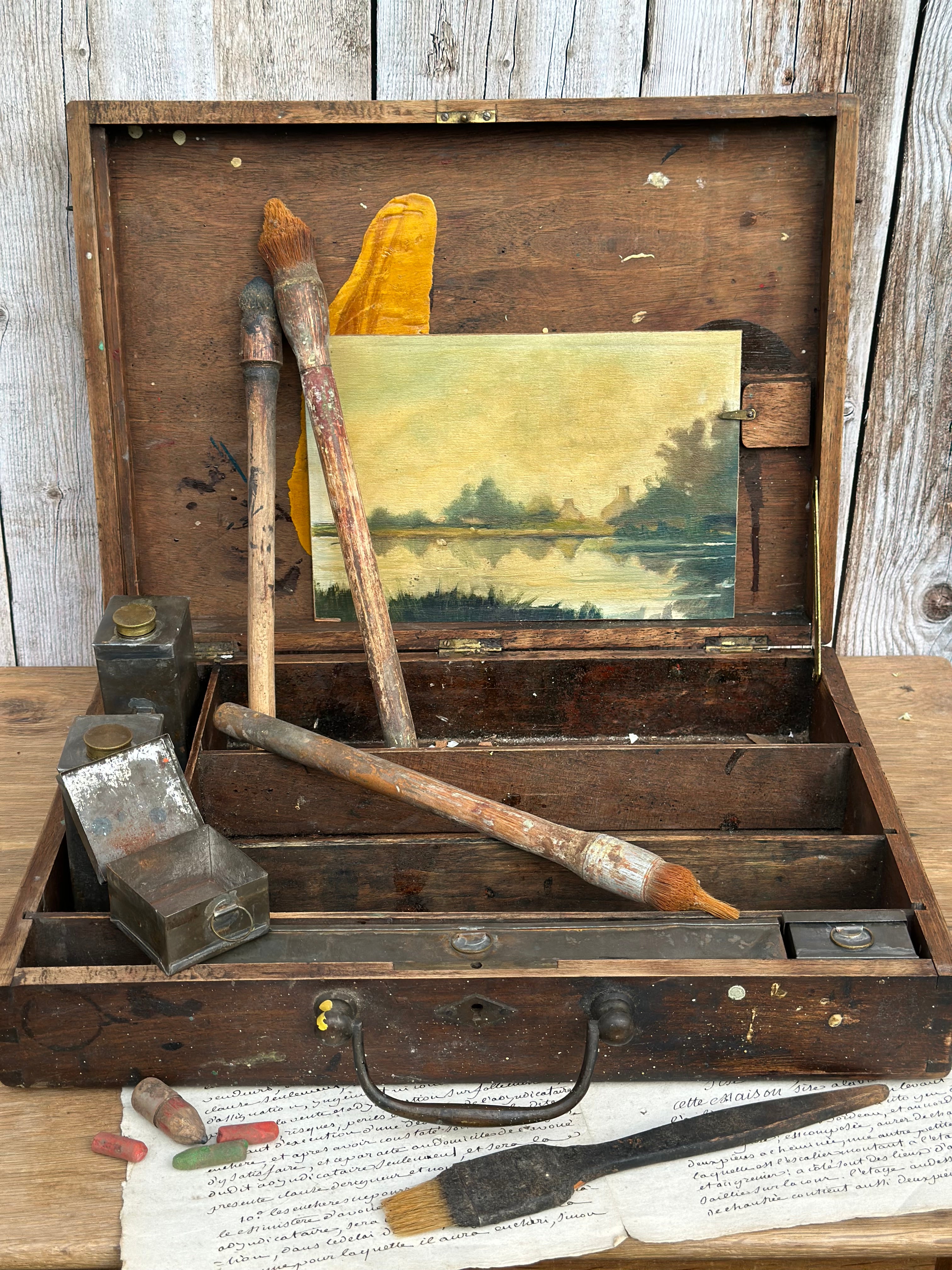 Ancienne granxde mallette d'artiste