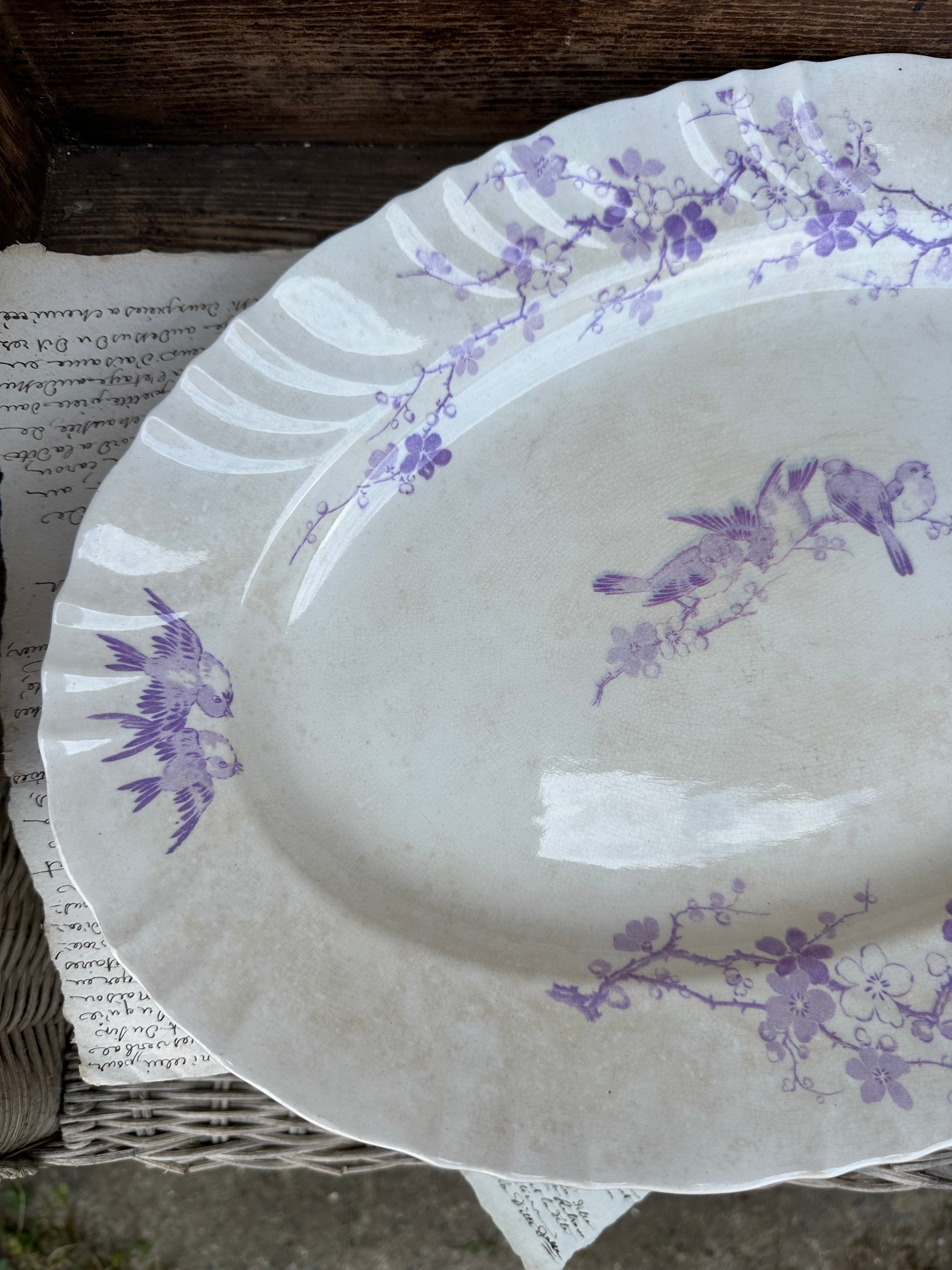 Reserved M - Longwy mauve dinnerware pieces