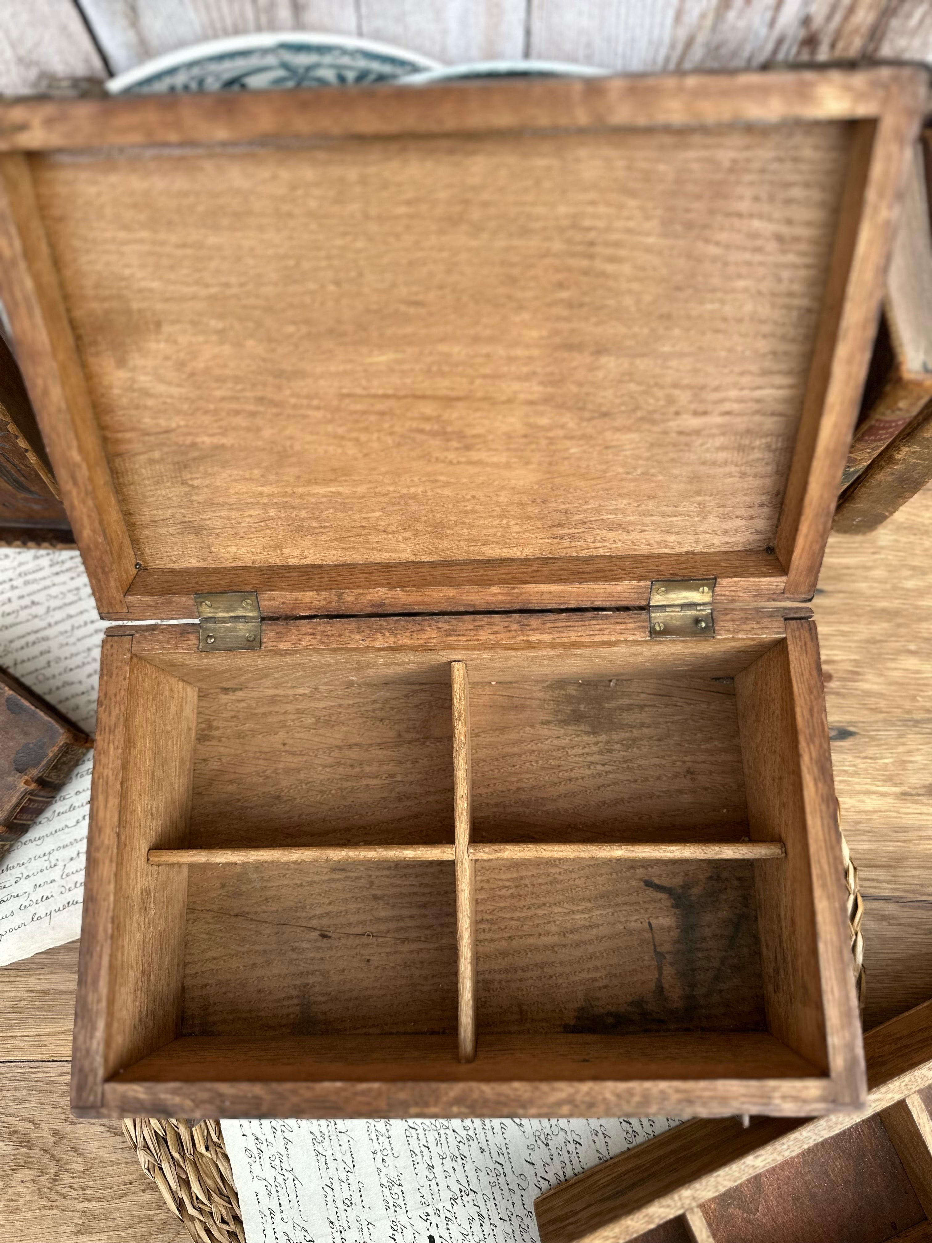 Antique wooden sewing box