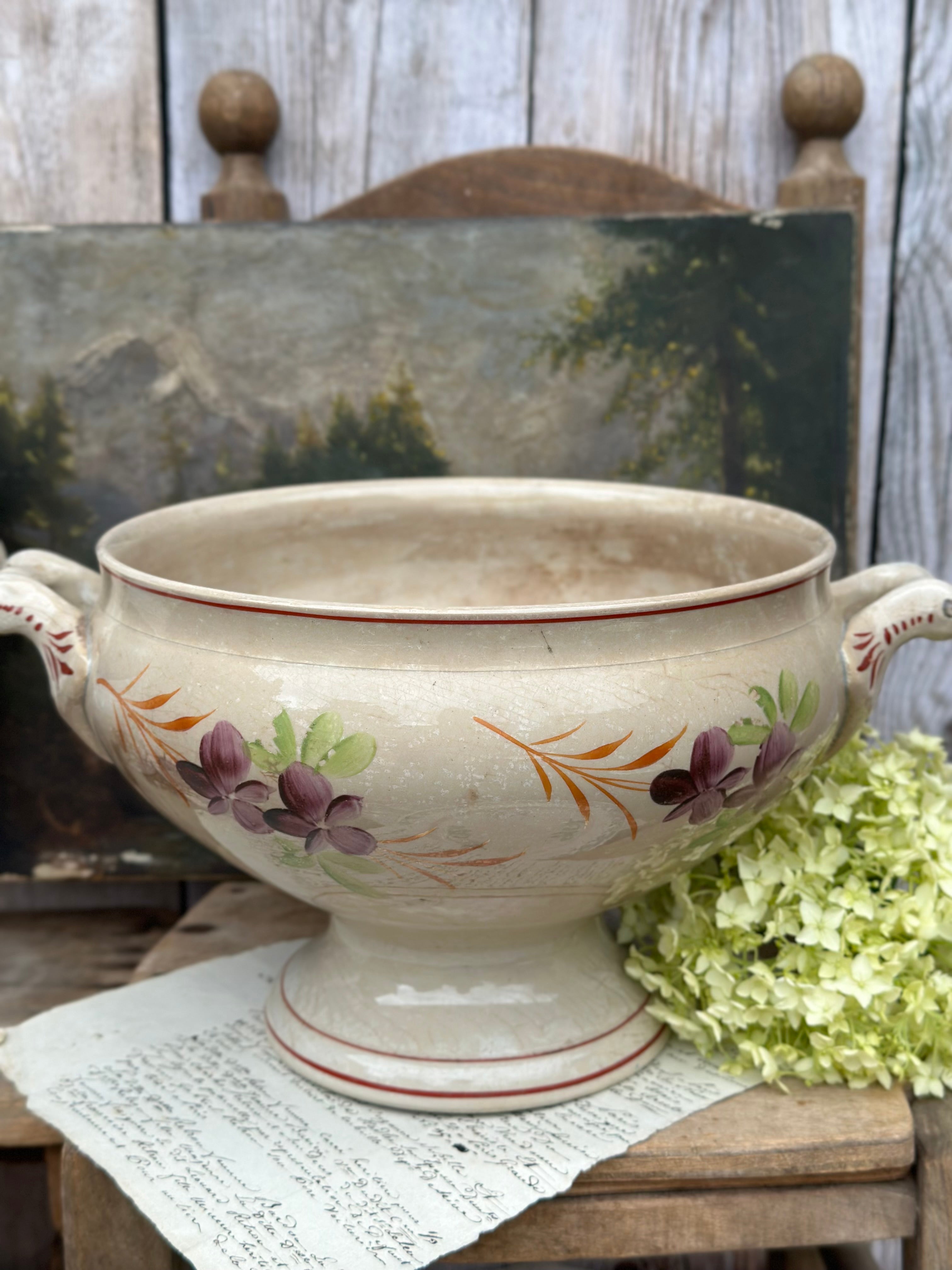 St. Amand tureen with patinated finish