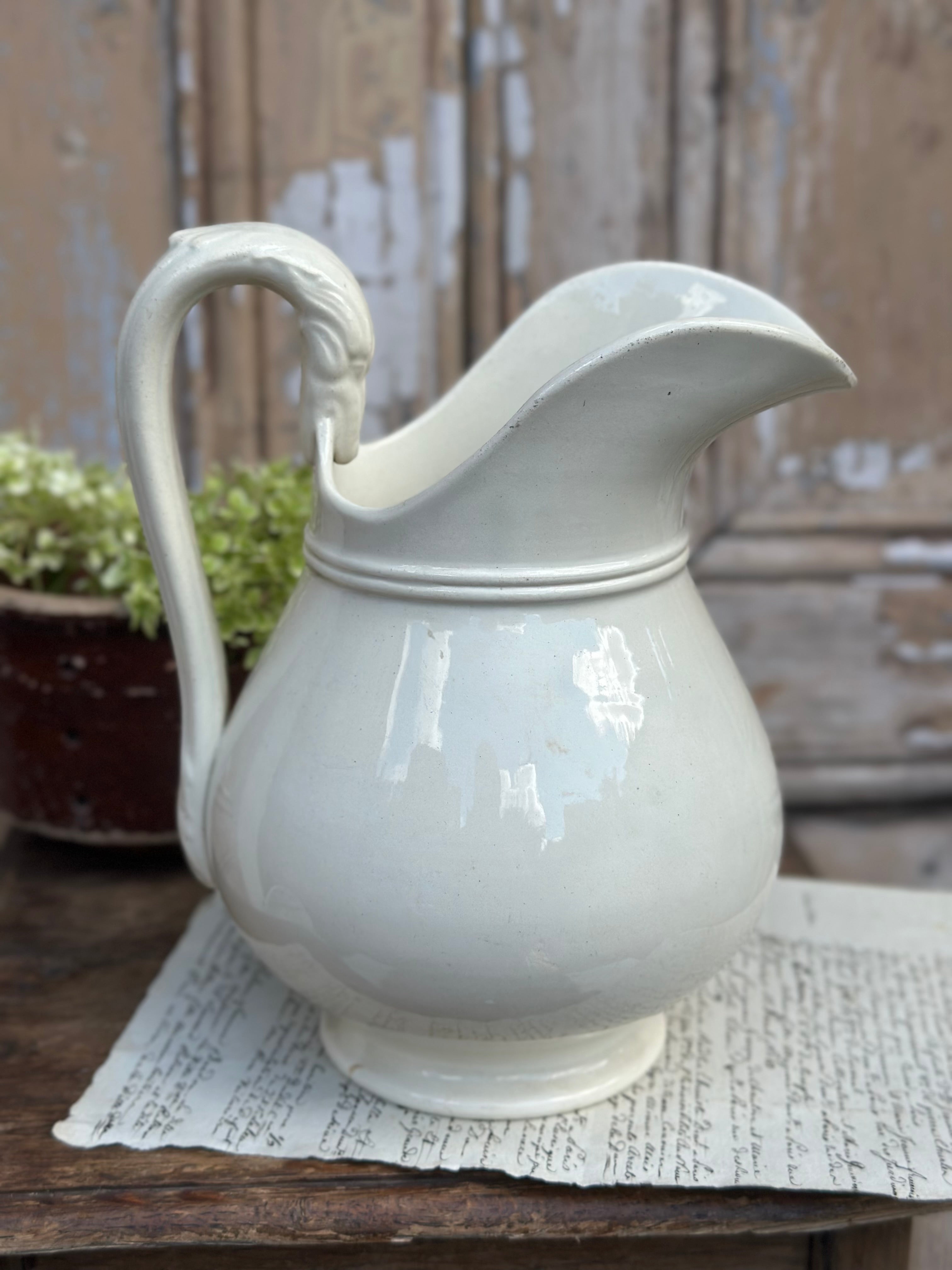 White ironstone jug