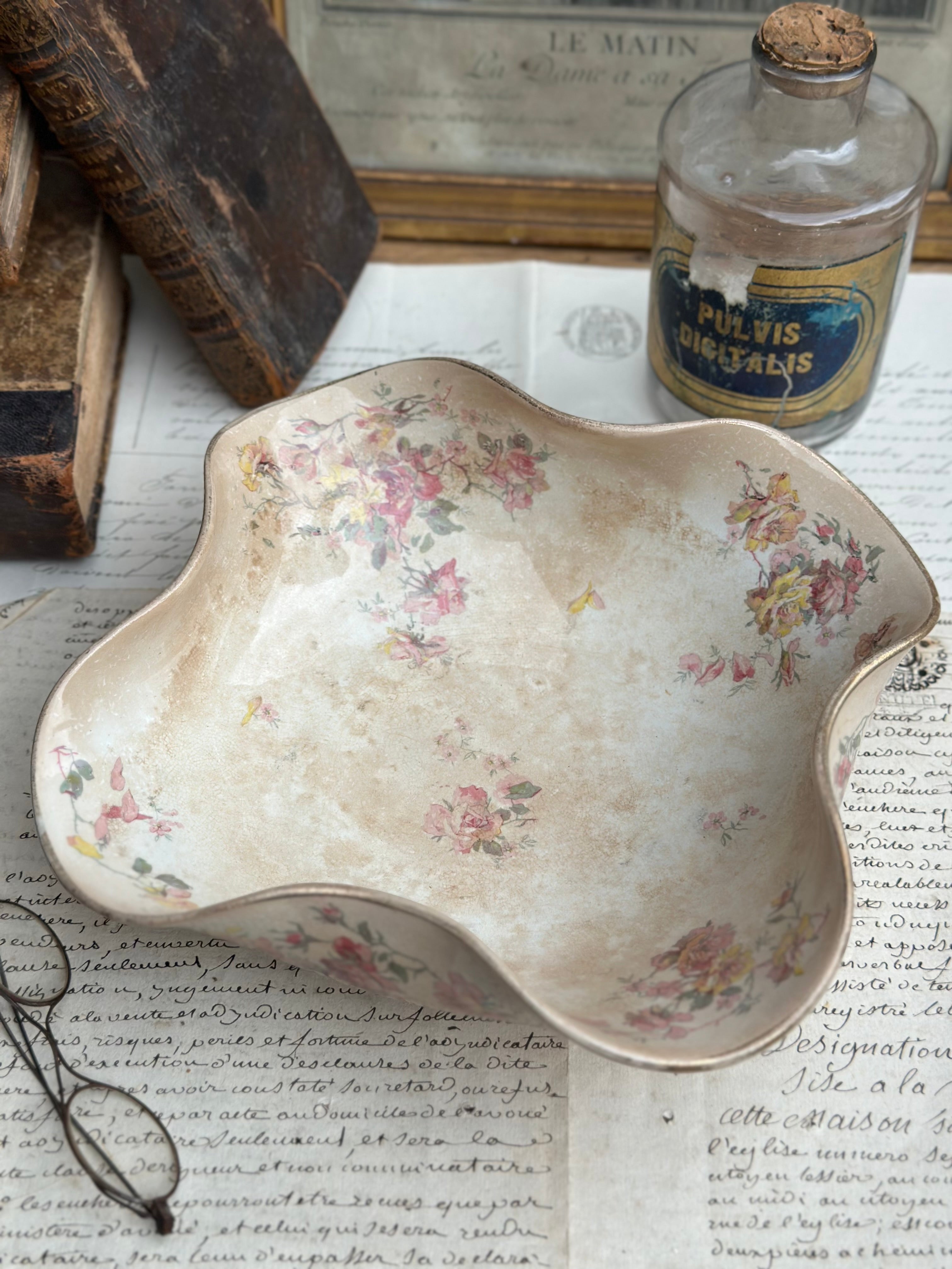 Sublime petit saladier terre de fer polychrome